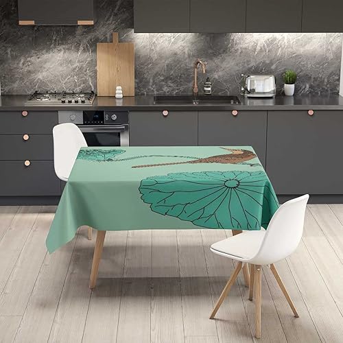 Vista 25 de Mantel de acuarela Redondo para Mesa De 4 Sillas Coral Verde Pálido Negro Mantel rústico Decoración de mesa 30 x 30 pulgadas Abstract_07