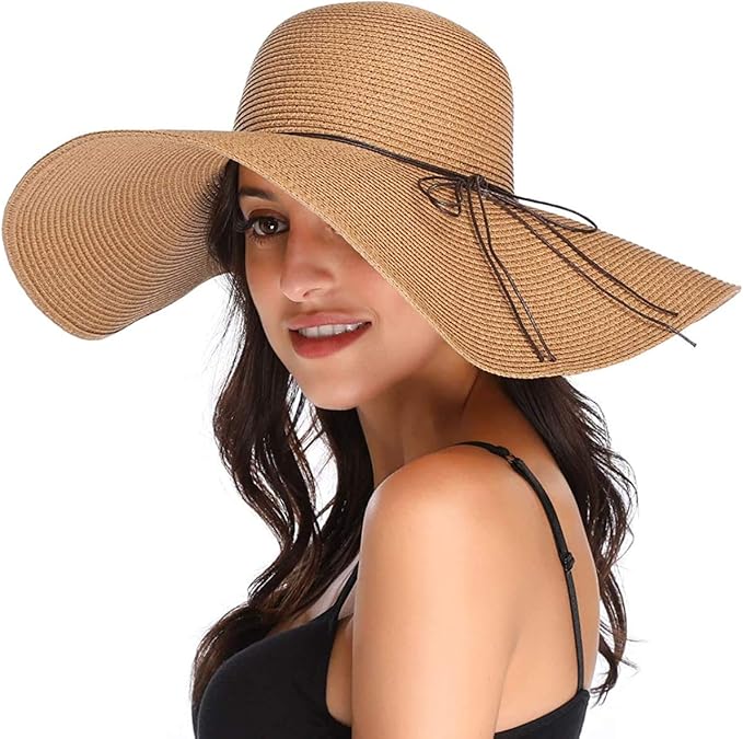 Cappello Da Sole Donna In Paglia DRESHOW: Protezione UV UPF 50+, Tesa Larga 14 Cm, Leggero E Pieghevole Per Spiaggia E Viaggi