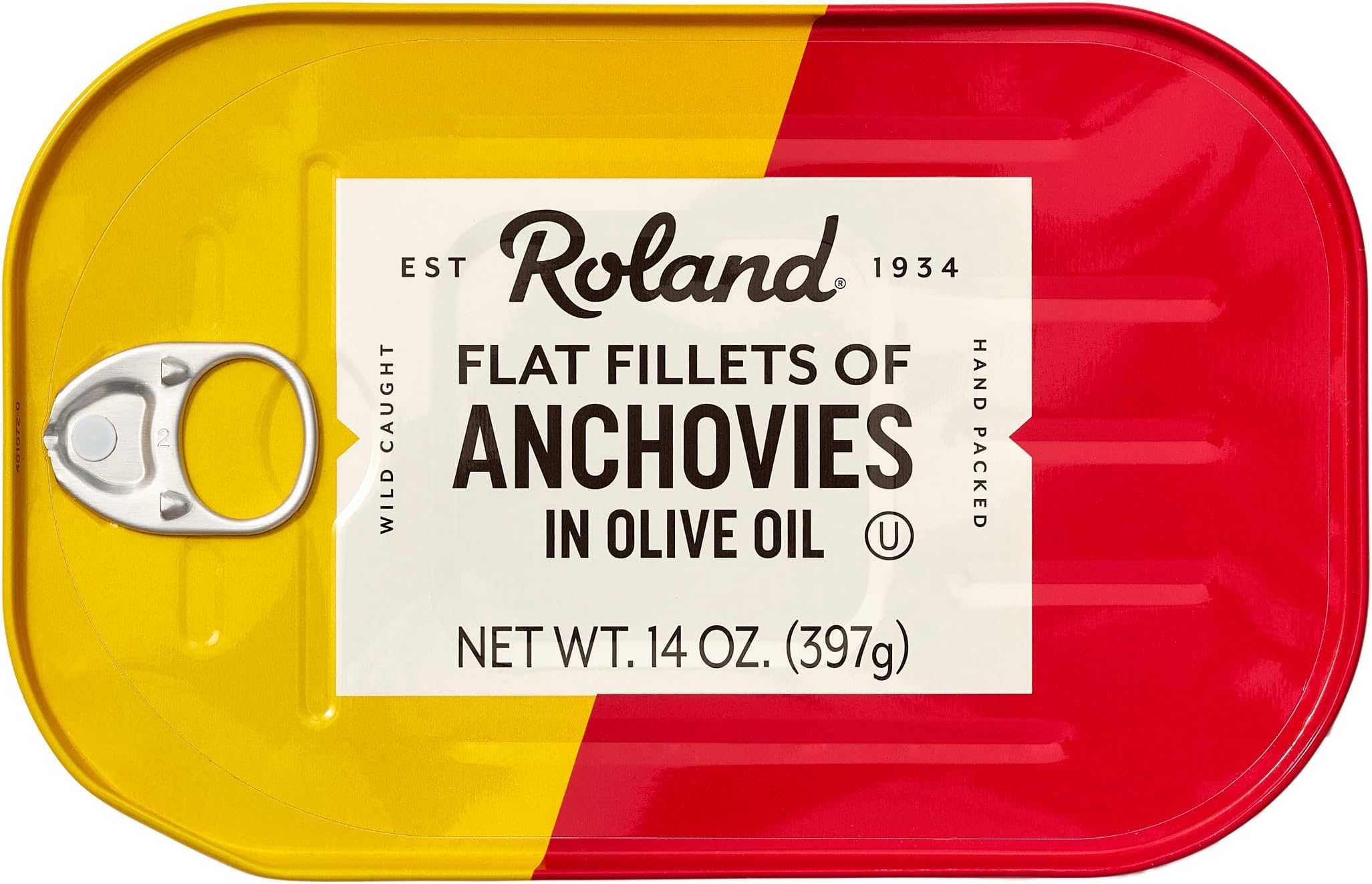 Flat Anchovy Fillets Packed in Olive Oil, Wild Caught from Morocco, 14 OZ Can (Pack of 2)