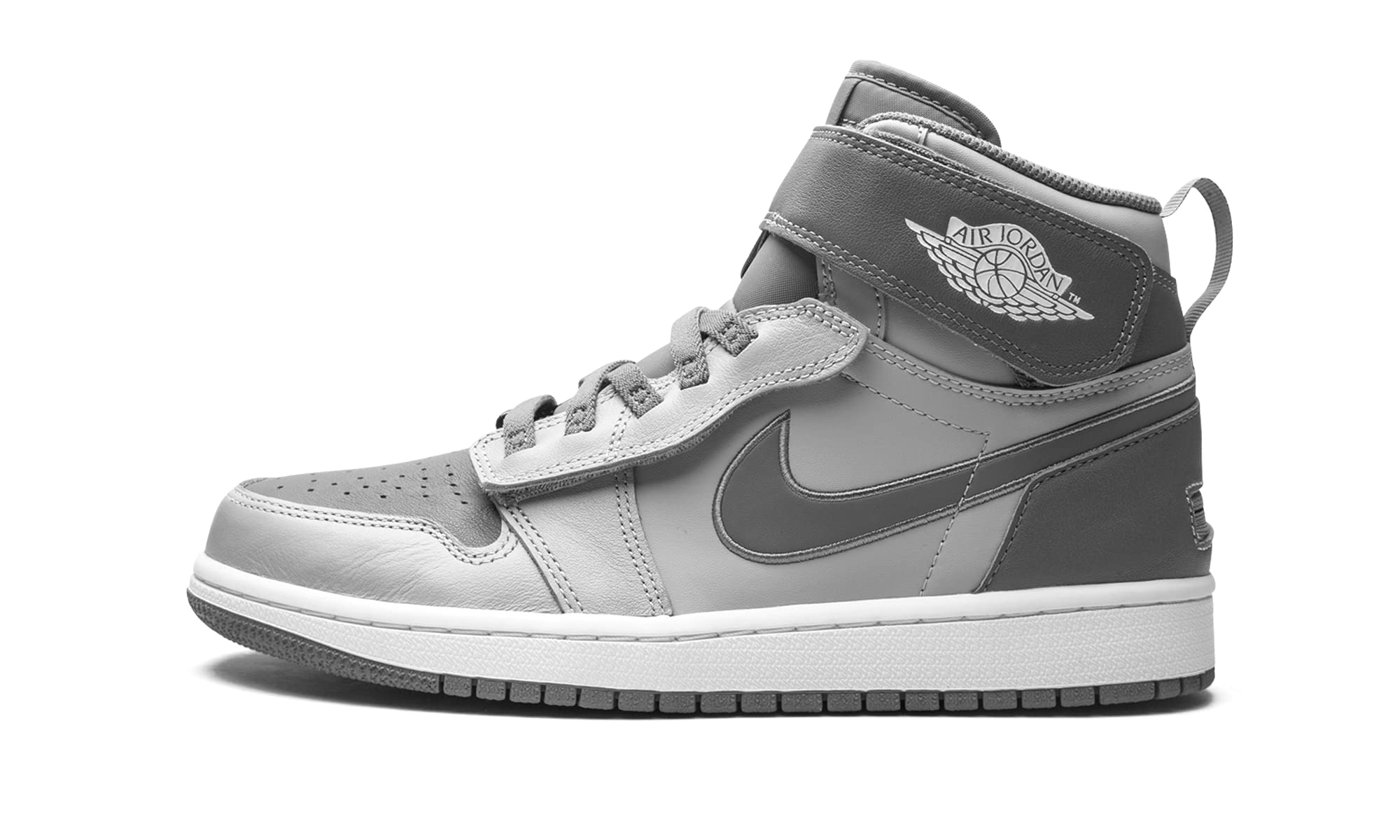 Nike Men's Air Jordan 1 High Flyease Grey, Light Smoke Grey/Smoke Grey/Wh, 10