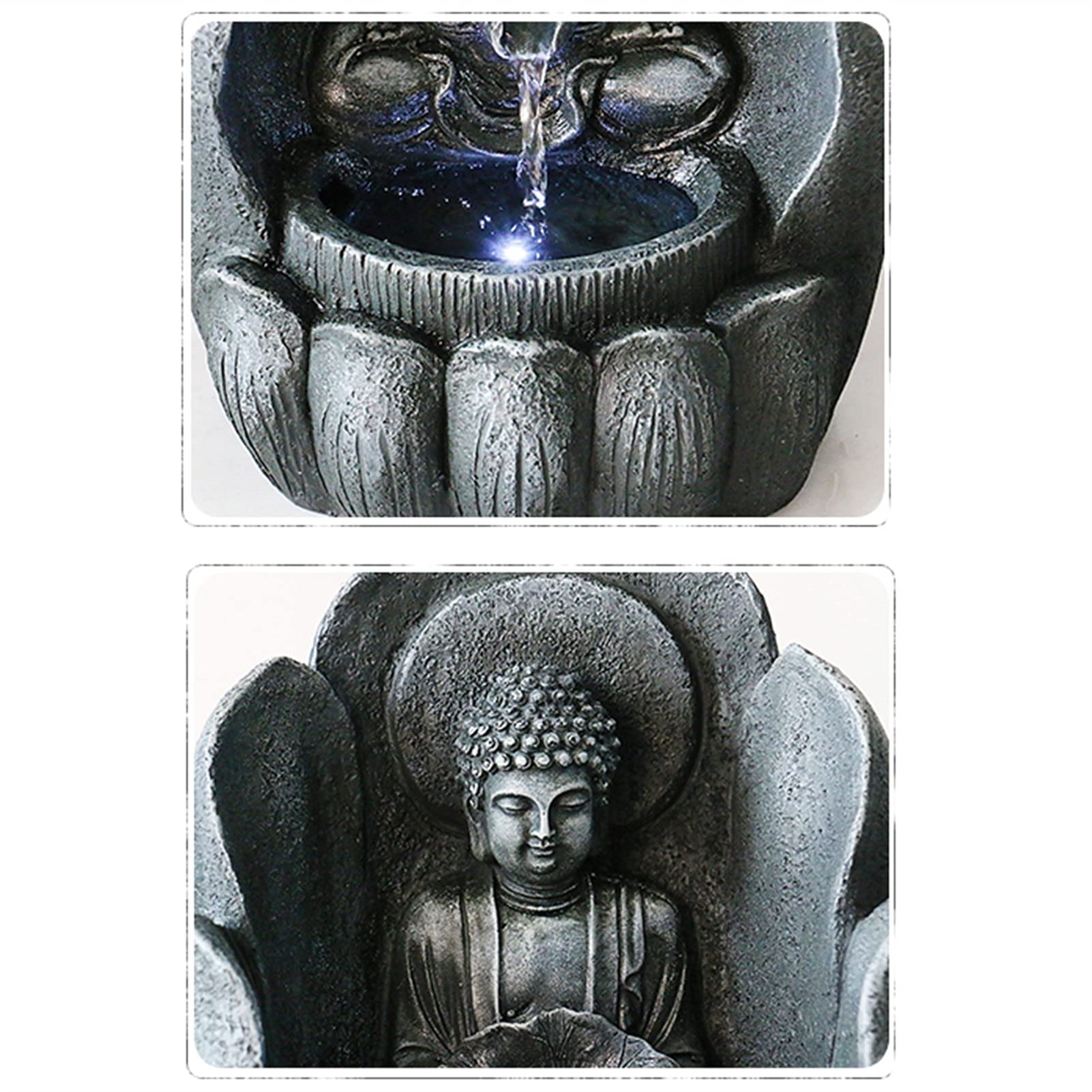 Fontaine de Table Cascades Bouddha Fontaine intérieure Bouddha Bouddha Visage Zen Eau Fontaine Bureau Chanceux Bouddha Statue Fontaine Home décoration Fontaine Interieur/Fontaine de Table Cascade