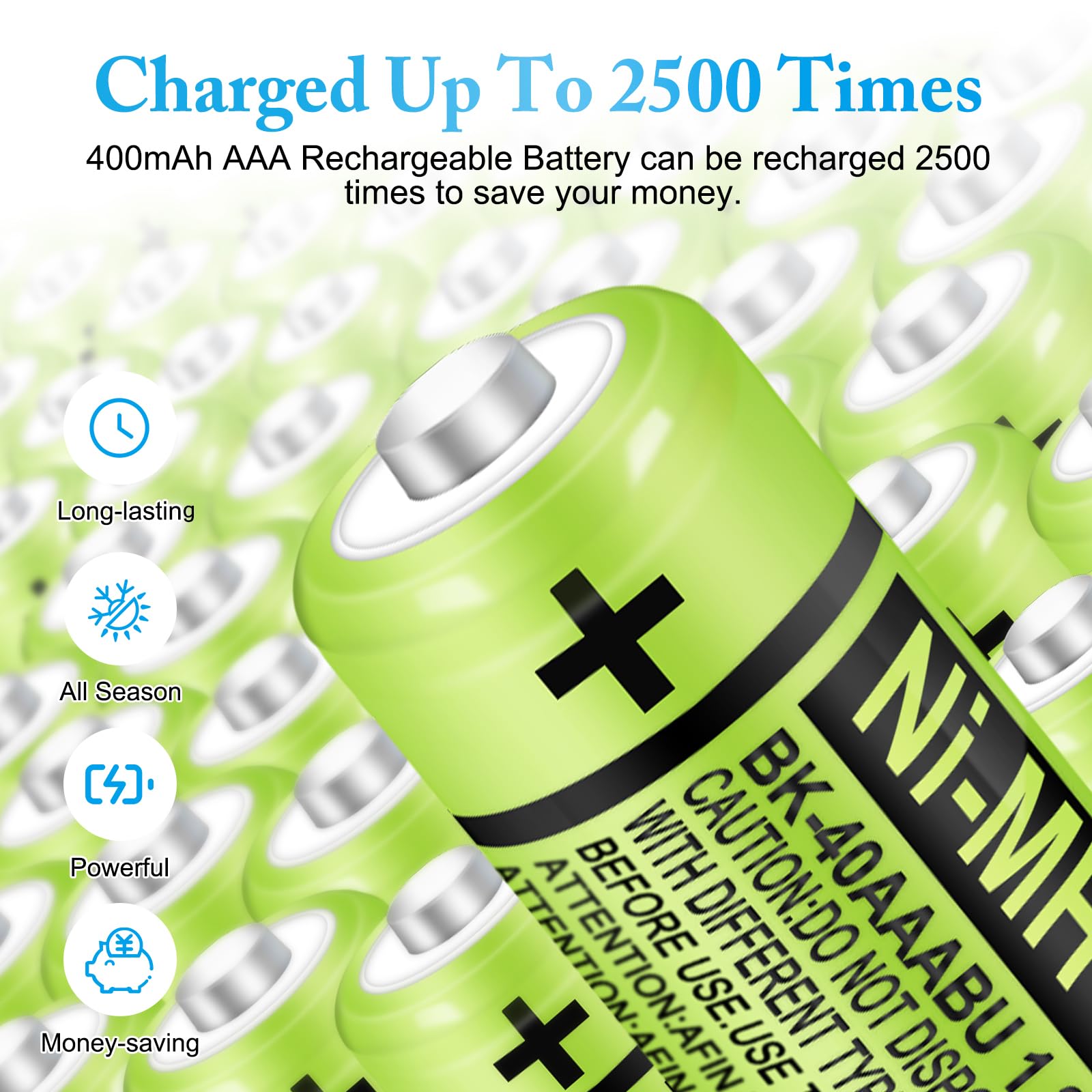 Paquete de 12 baterías recargables NI-MH AAA de 400 mAh 1,2 V para Panasonic | BK-40AAABU, pilas AAA recargables para teléfonos inalámbricos, mandos a distancia, electrónica, baja autodescarga