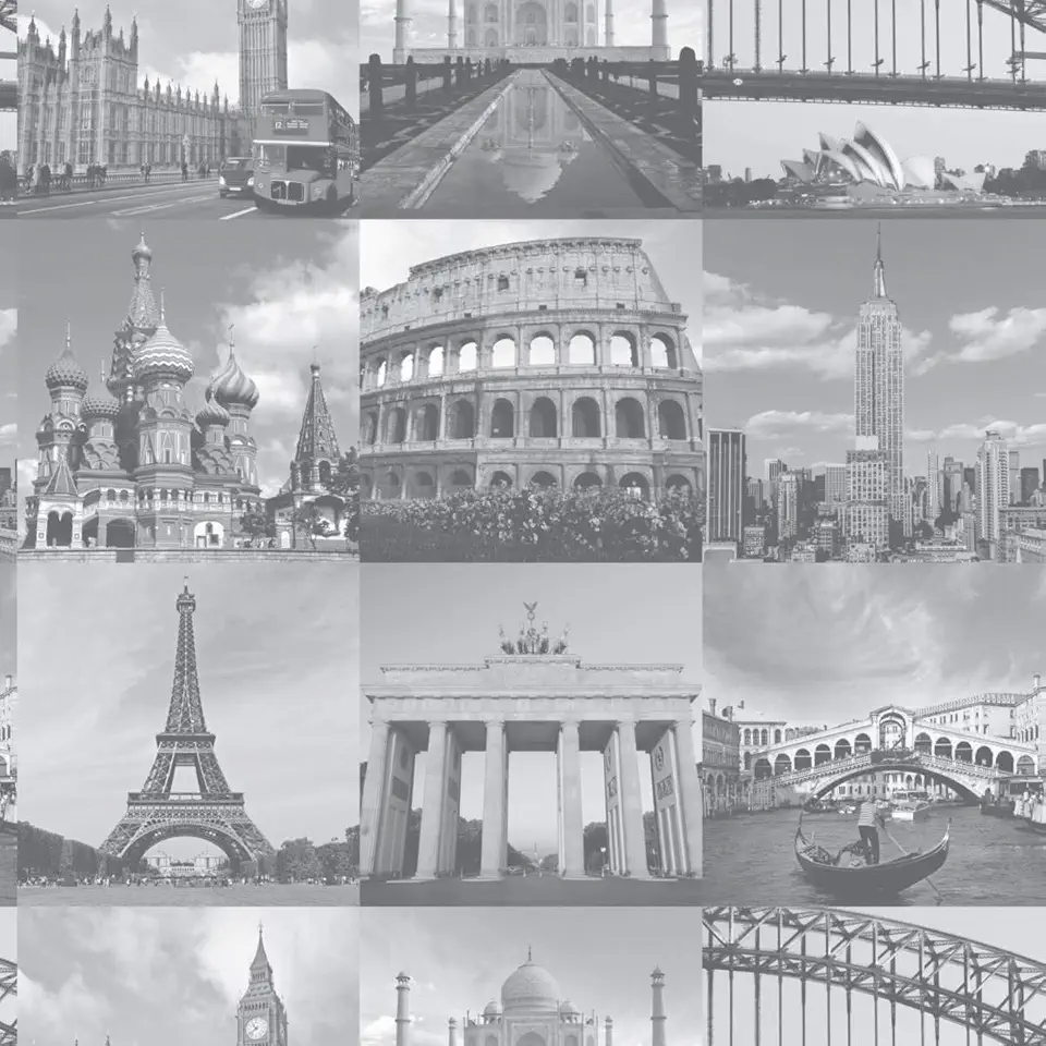 Papel De Parede Adesivo Lavável Maravilhas Do Mundo 6m