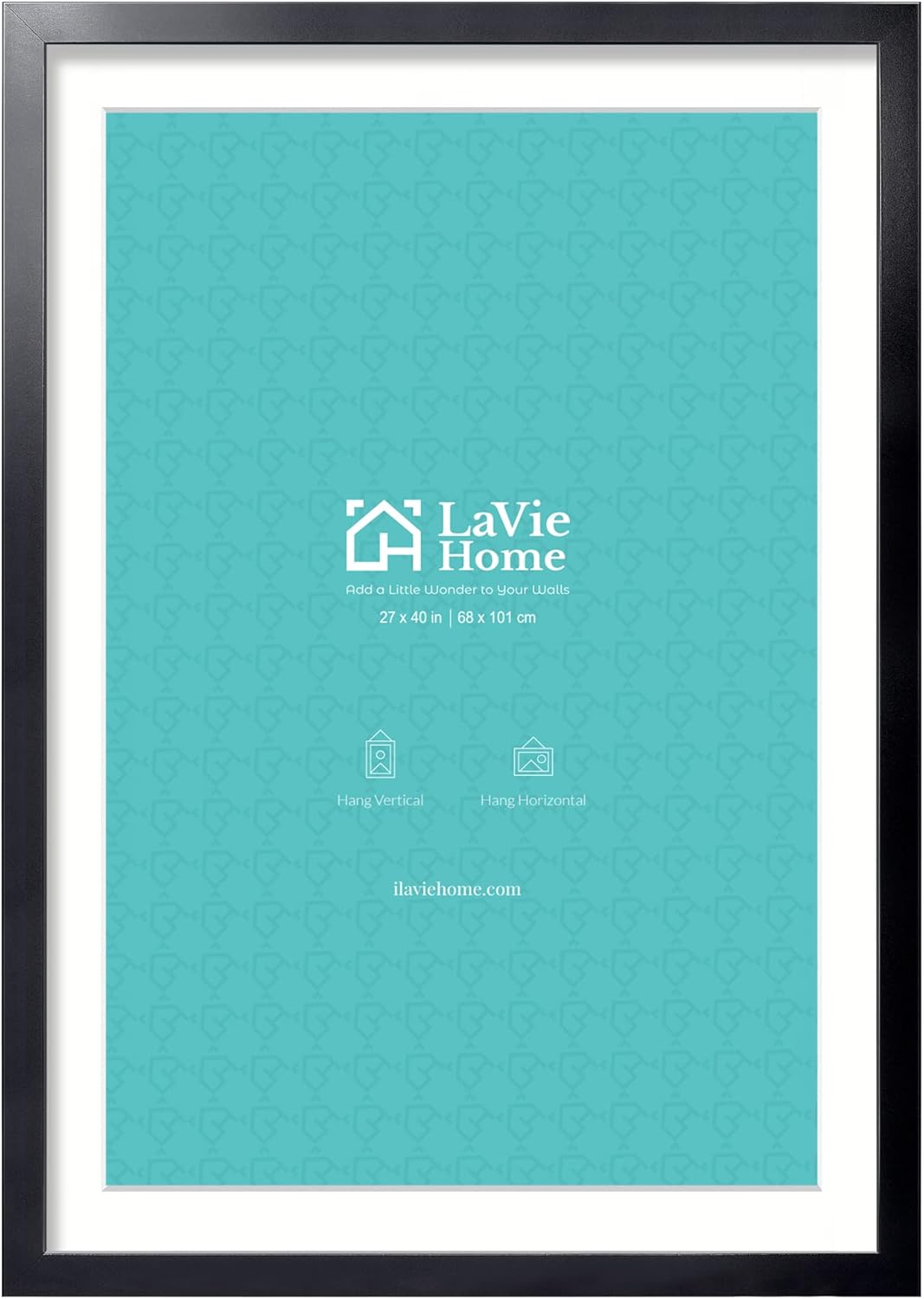 LaVie Home 27 x 40 Poster Frame Black?1 Pack?, Display Pictures 24x36 with Mat or 27x40 Without Mat, 2 Inch Wood Profile, Stable and Sturdy Picture Frame with Polished Plexiglass 27x40 Black