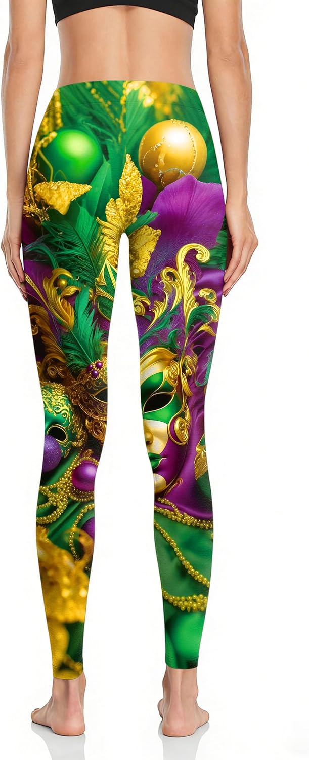 Mardi Leggings for Women Carnival Fat Tuesday High Waist Yoga Pants New Orleans Party Gift Tights Outfit - Image 4