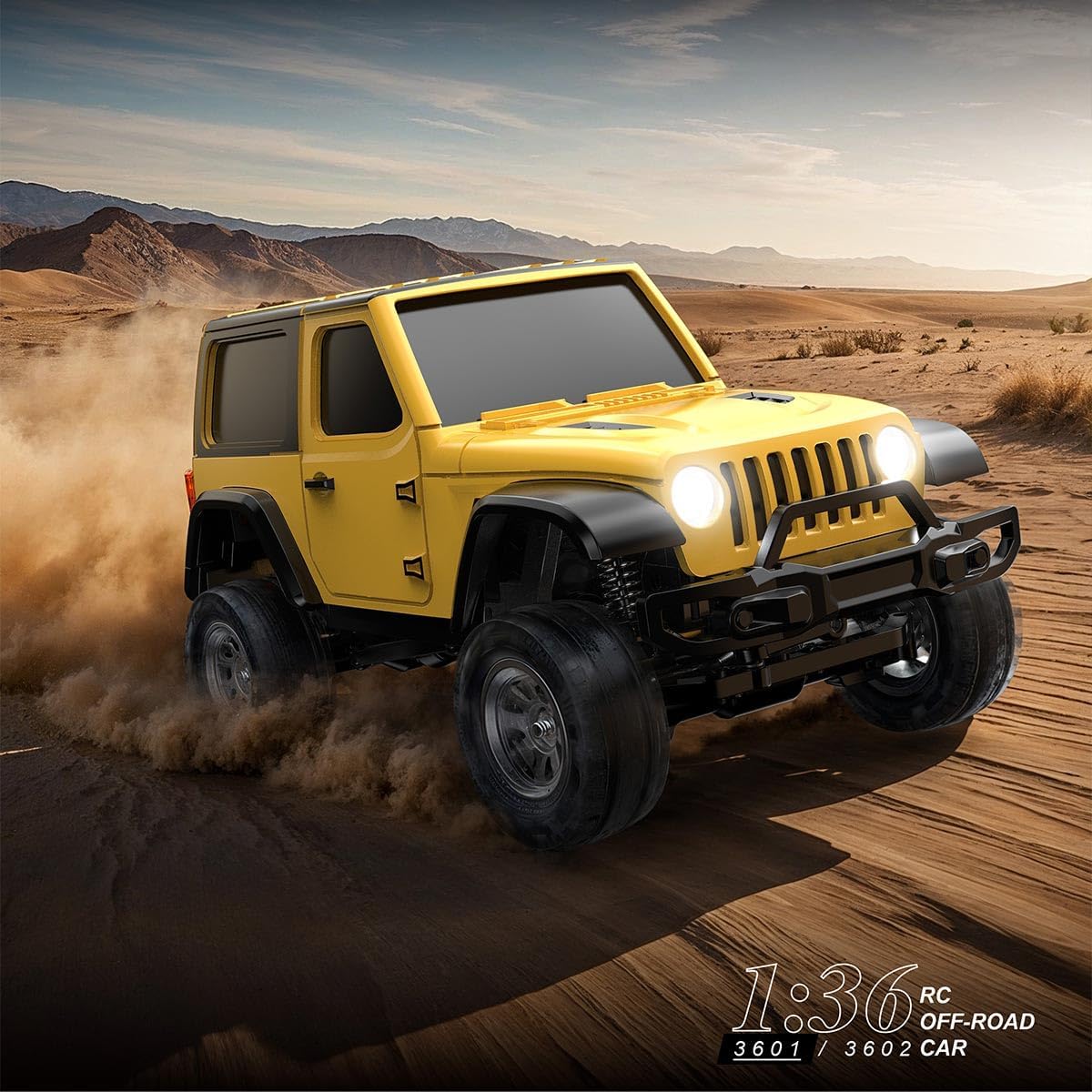 1/36 RC Off-Road Car, 2.4G 4WD Full-Proportional Remote Control Climbing Car with LED Lights, Pickup RC Truck Mini-Van, Crawler Climber Model Toy Gift for Adults -RTR