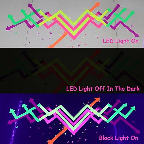 Miniatura 3 de Cinta fluorescente de luz negra UV que brilla en la oscuridad para fiesta brillante, cinta brillante de tela de neón para fiesta UV (1 pulgada x