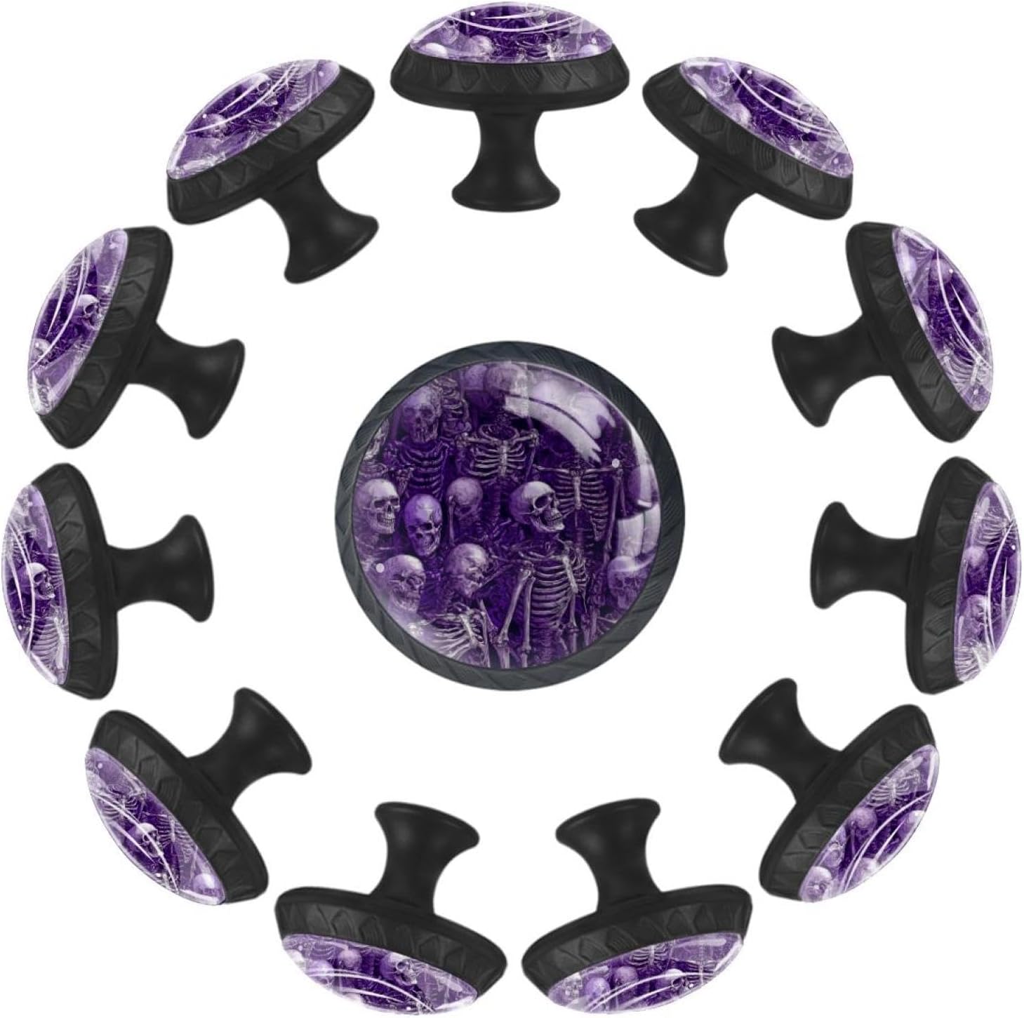 Skeleton Skull Dab Step (5) Modern Pattern Drawer Knobs, Stylish Cabinet Hardware Knobs for Furniture, Dresser Cupboard Wardrobe Closet Door Pulls