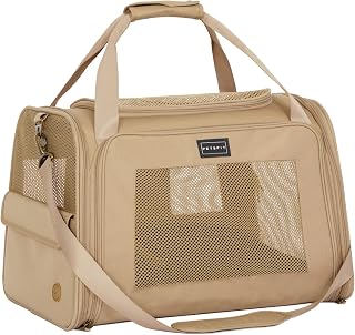 Petsfit Transport Box Cat Dog Foldable Carrier Bag Dog Bag for Cats Dogs, High-Quality Carrier Bag Dog Cat with Shoulder Strap and Soft Expandable Cushion, Large