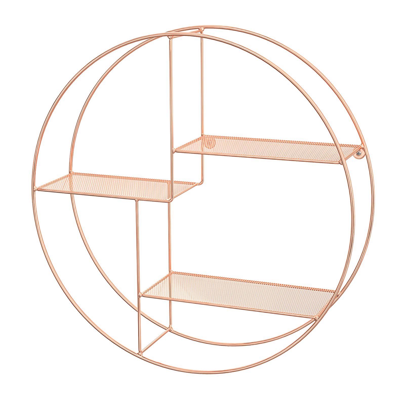 Buy SONGMICS Industrial Metal Wall Shelf, Round Floating Shelf With 3