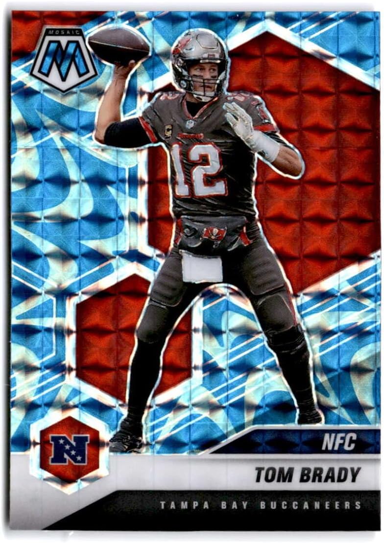 2021 Panini Mosaic Mosaic Reactive Blue #201 TOM BRADY Tampa Bay Buccaneers Football Trading Card