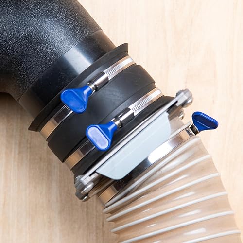 Miniatura 14 de POWERTEC 70149-P9 - Manguito flexible de control de polvo de 4 pulgadas con abrazaderas de manguera de acero, conector de manguera, acoplador