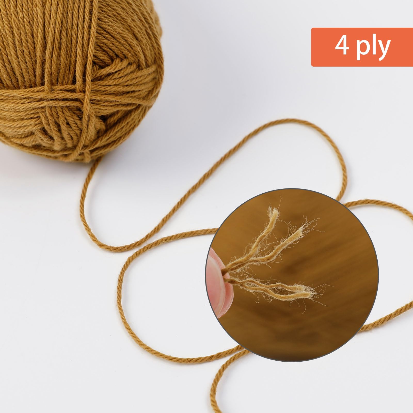 Pretty Jolly 4 Skeins Soft Baby Yarn, 100% Cotton, Crochet & Knitting, 4 Ply, Fingering Weight - Image 3