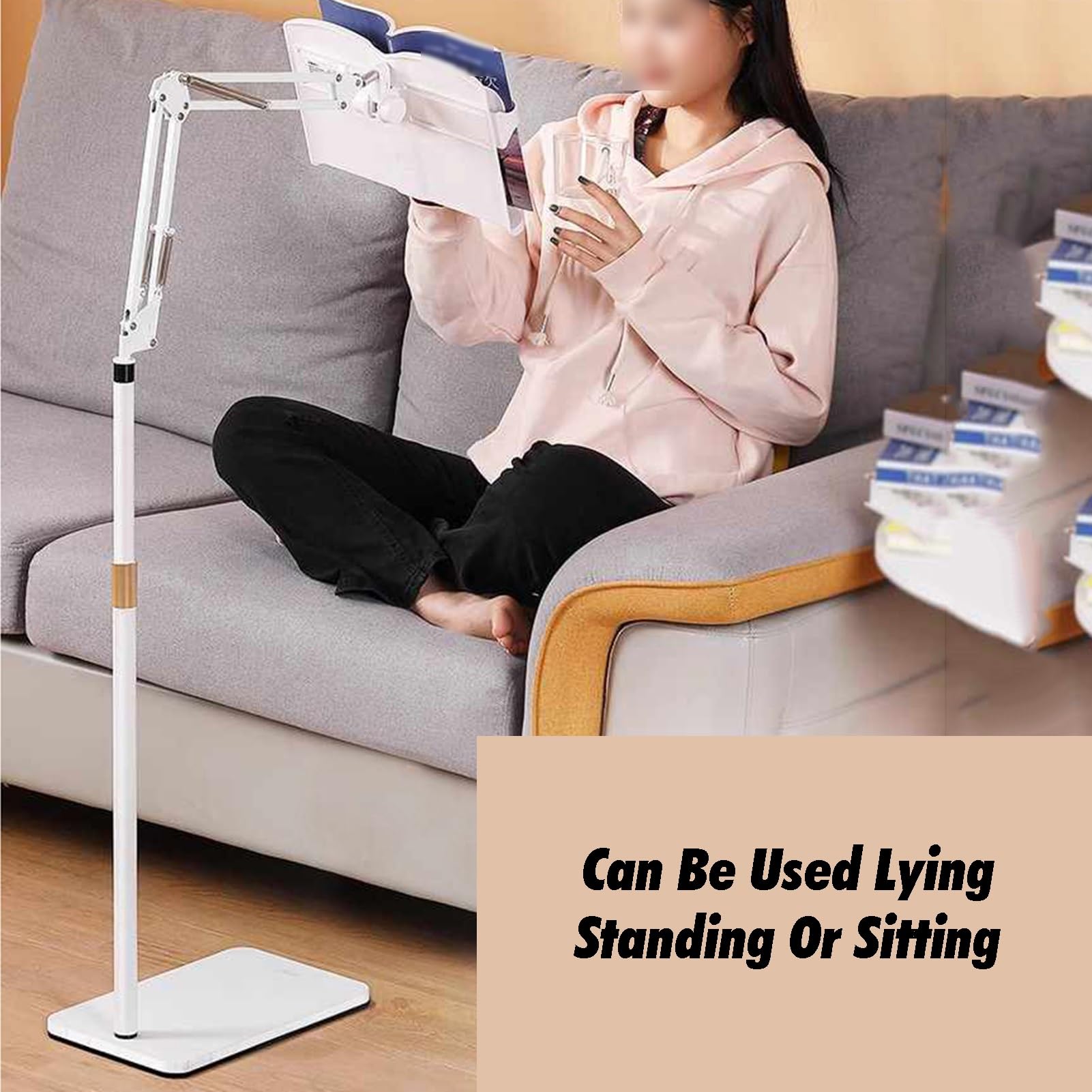 Generico Supporto Regolabile per Libri da Lettura, Libri di Cucina, spartiti Musicali e Laptop – Altezza 55-170 cm con fermapagine per Un utilizzo a Mani libere, Perfetto per casa e Ufficio.