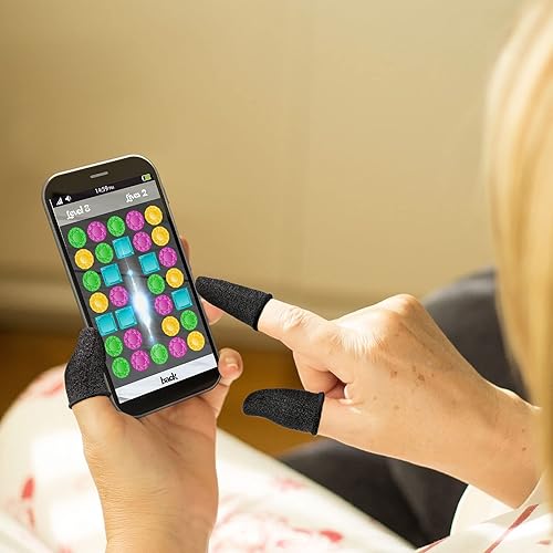 Miniatura 7 de Geyoga 40 fundas para dedos para juegos para pulgares, protector de dedos para juegos móviles (negro)