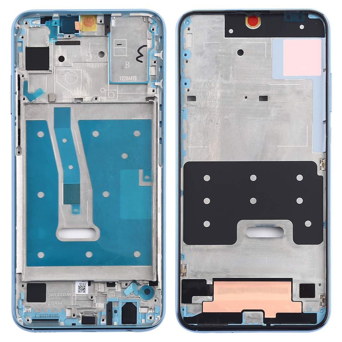Cadre LCD Honor 10 Lite avec plaque de lunette rose et inserts bleus ajustés - 7