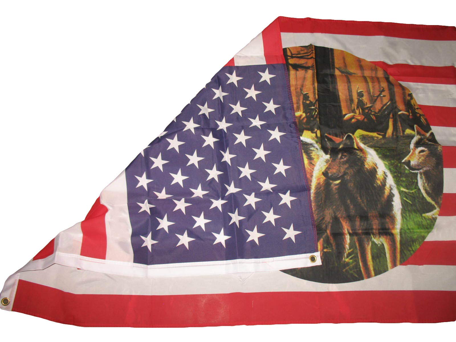 Bandiera Patriottica Nativi E Cavallo Bandiera USA 3x5 Piedi Con Indiano E Cavallo Nella Neve - Tema Nativi Americani, Multicolore Bandiera Tematica Nativi - Foto 11