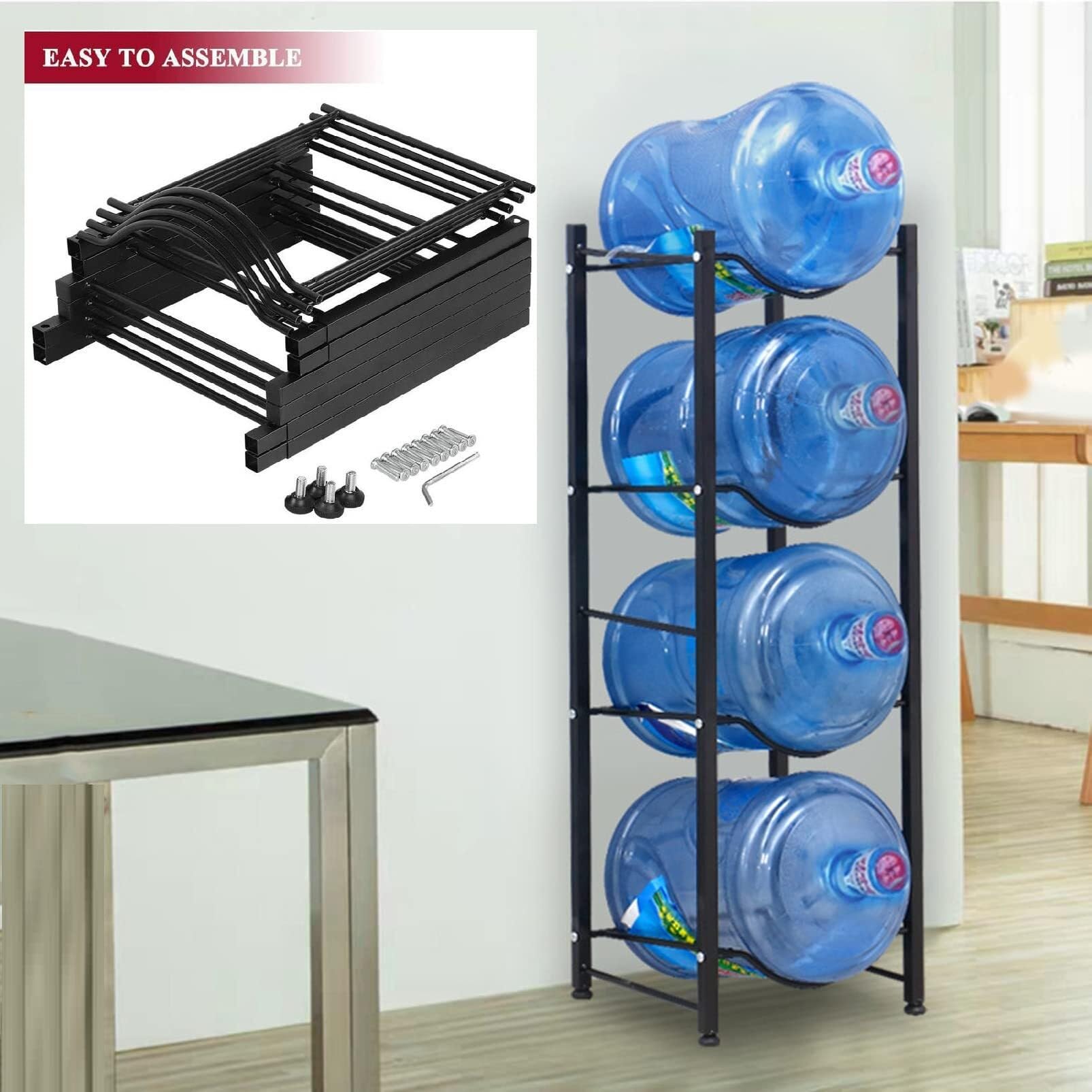 Supporto per secchi, supporto per brocche d'acqua impilabile da 5 galloni, organizer in acciaio al carbonio per impieghi gravosi - contenitore staccabile per bottiglie d'acqua, refrigeratore da 5 gal