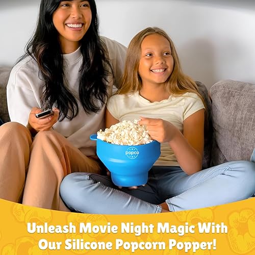 Miniatura 4 de La original Popco - Palomera de silicona para microondas, con asas, para hacer palomitas de maíz, sin BPA y apta para lavavajillas, 10 colores