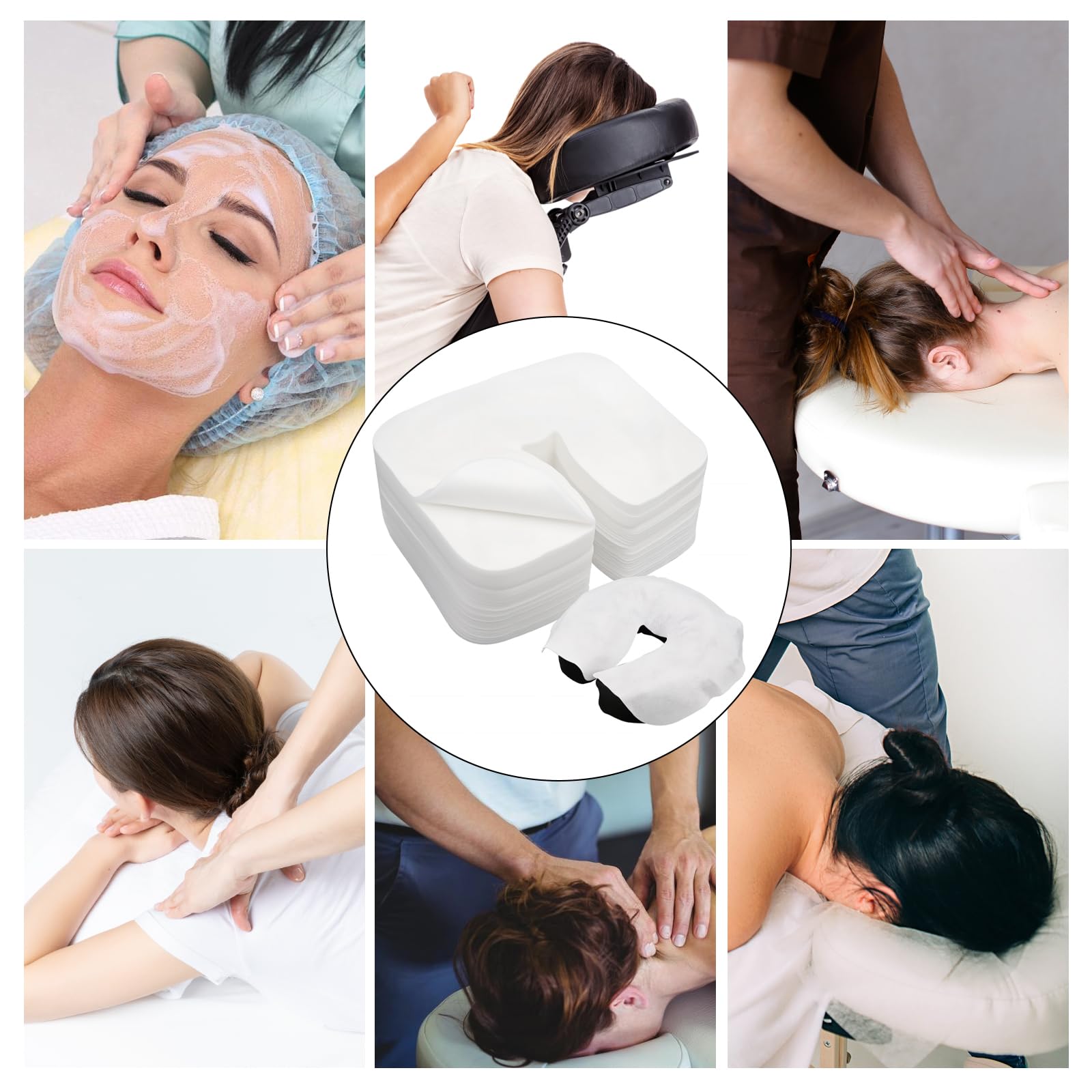 200 paños desechables nasales para camas de masaje, almohadillas desechables para reposacabezas en mesas de masaje, bancos de masaje y tumbonas de tratamiento, accesorios de masaje, almohadillas