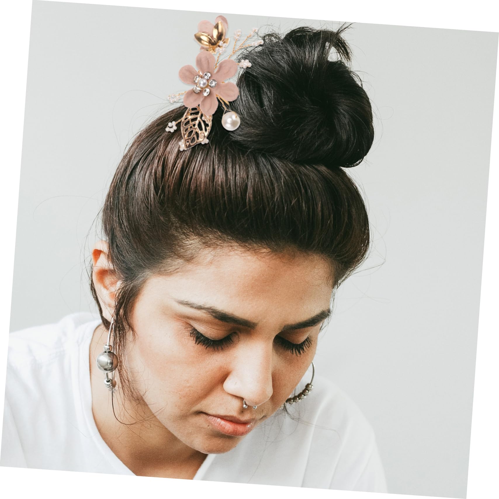DOITOOL 9pièces Peigne De Mariage Avec Fleurs Et Perles Accessoires De Coiffure Élégants Pour Femmes Et Mariées Pour Cérémonies Soirées Et Photos