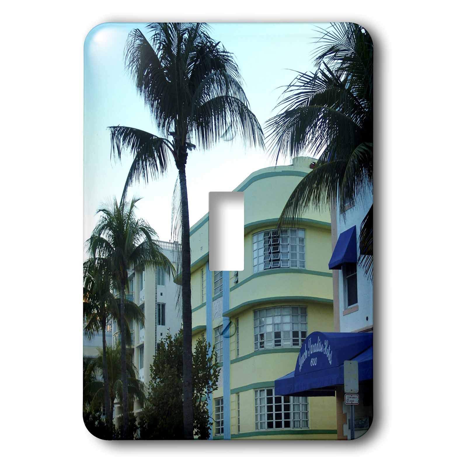 Interrupteur à baïonnette Miami Beach Art Deco pour remplacer une plaque murale blanche unie