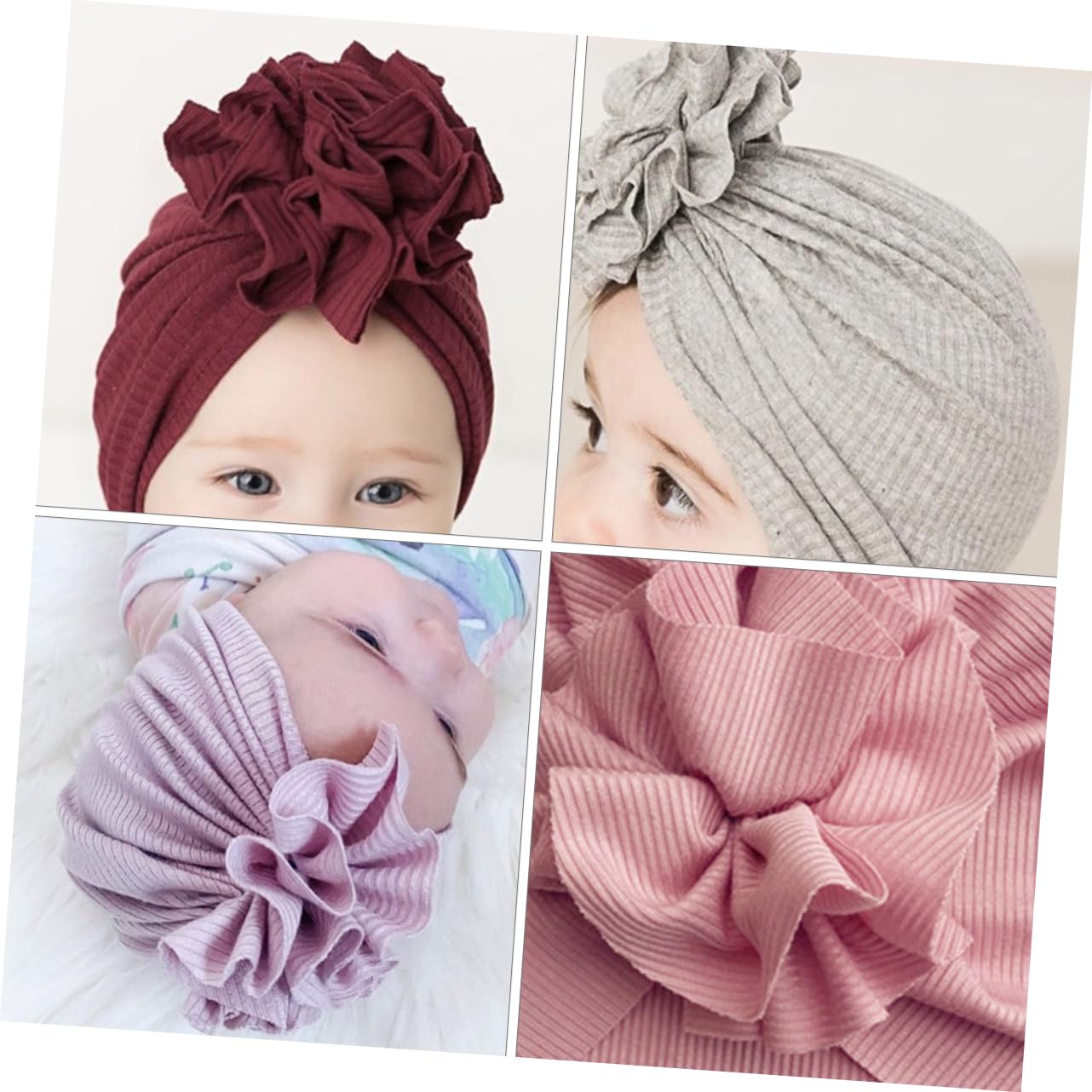BESTYASH 12piezas Gorro Beanie Creativo Lazo Floral para Bebés Conjunto De Accesorios Adorables para Infantes De Años y Transpirable