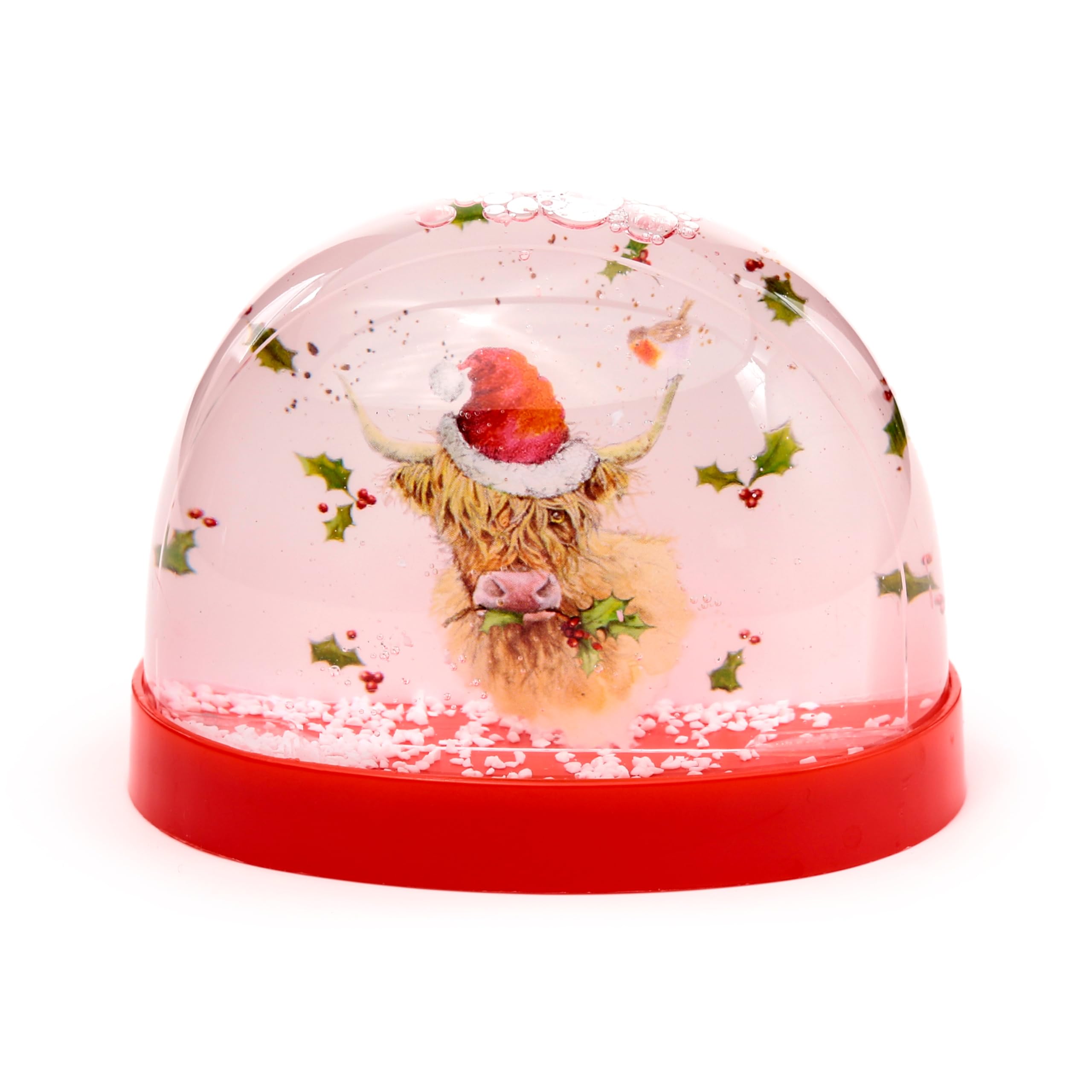 Puckator Christmas Jan Pashley Highland Coo Large Glitter Snow Storm