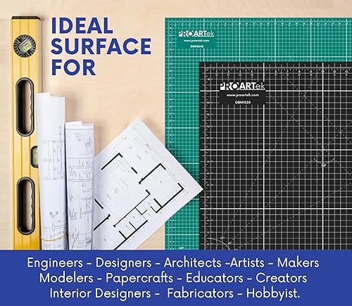 Miniatura 9 de Proartek Drafting PK00009 Modelo GBM3042 Series - Alfombrilla de corte profesional de 30 x 42 pulgadas doble cara verdenegro autorreparable para