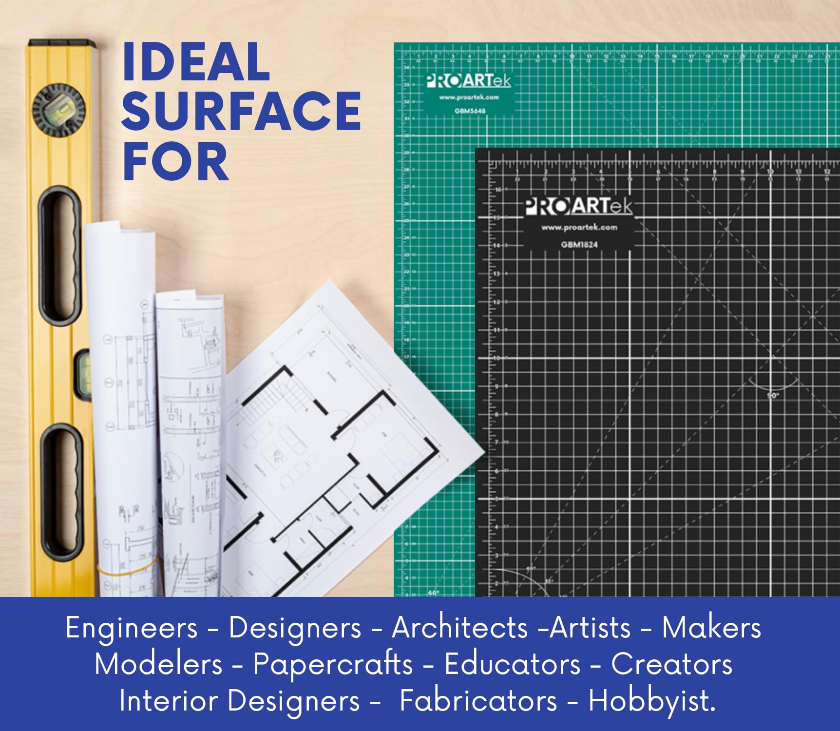 Proartek Drafting PK00013 Modello GBM4080 Series 101,6 x 203,2 cm tappetino da taglio professionale; double-face verde/nero; autorigenerante; per arti grafiche, hobby, cucito, scrapbooking e altri