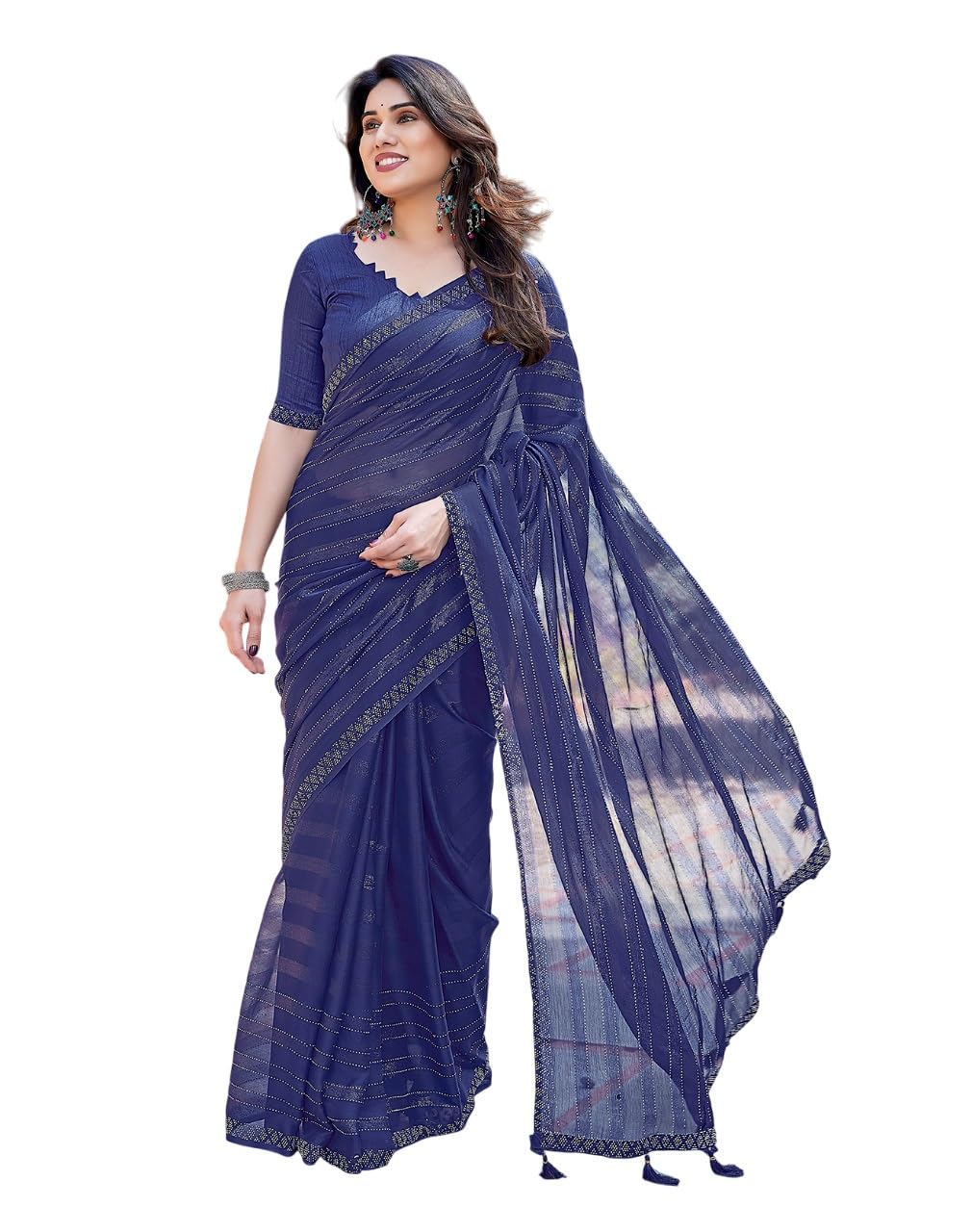 Sari en georgette de qualité supérieure style Bollywood d'exception - 6