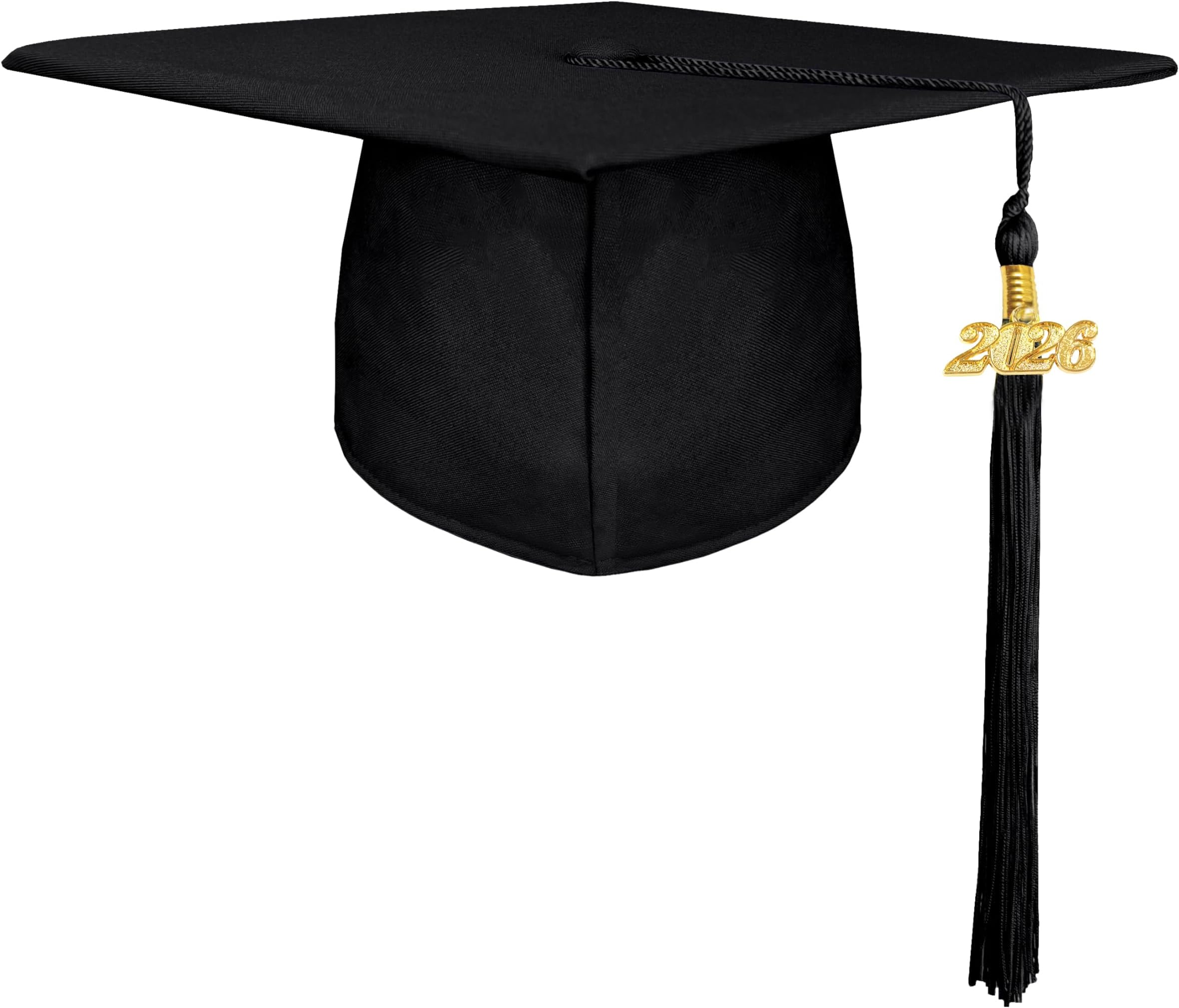 Unisex Adult Matte Graduation Cap with 2026 Tassel Year Charm for High School & Bachelor Master