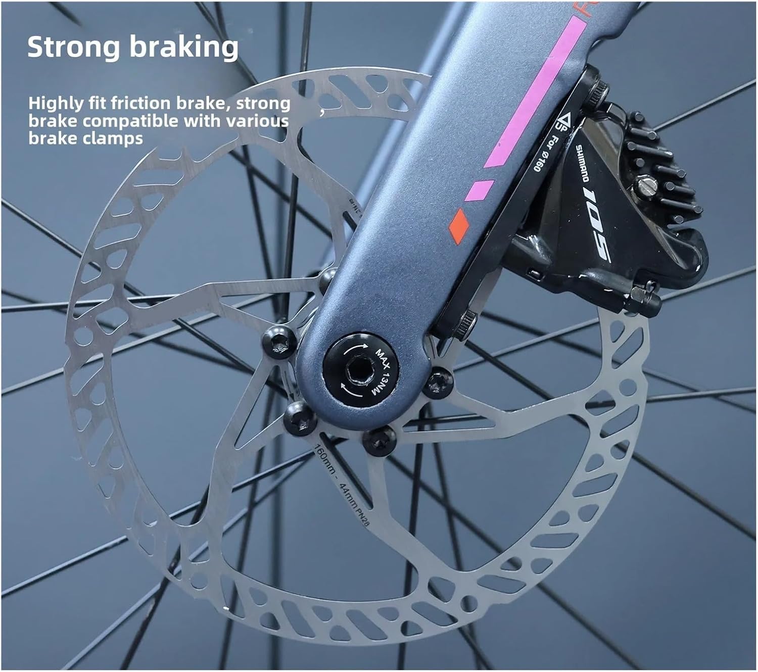 Bicycle Brake Disc Bicycle Rotor Disc Brake 6-Bolt Ultralight Hollow Stainless Steel140/160mm For Mountain Bike Road Bike Brake Rotors(140mm 1pcs)