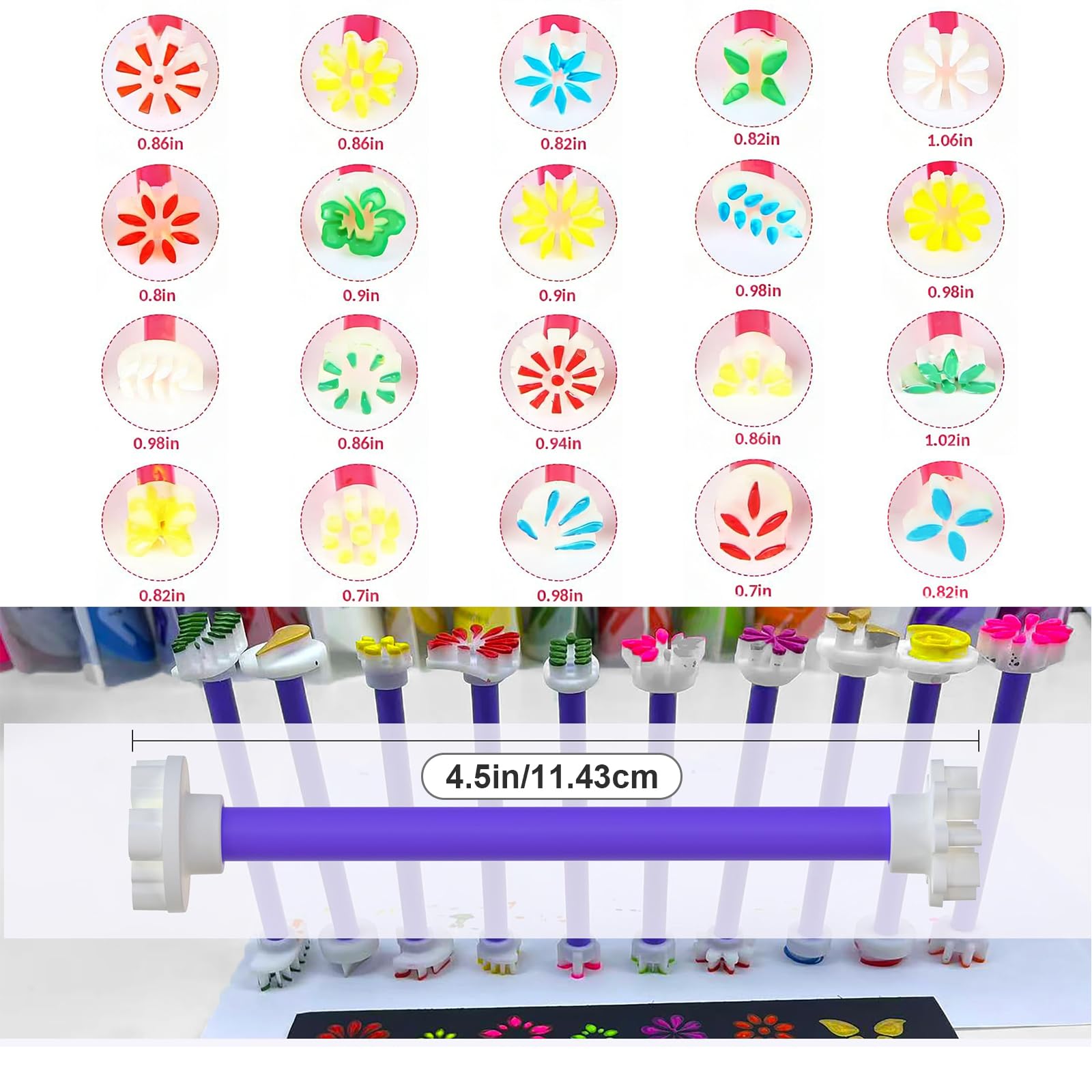 Strumento per Puntini a 20 Petali, 3D Stampa Doppio Faccia Strumento per Mandala, Pulibile, Per Rocce/Cartoline/Progetti Creativi
