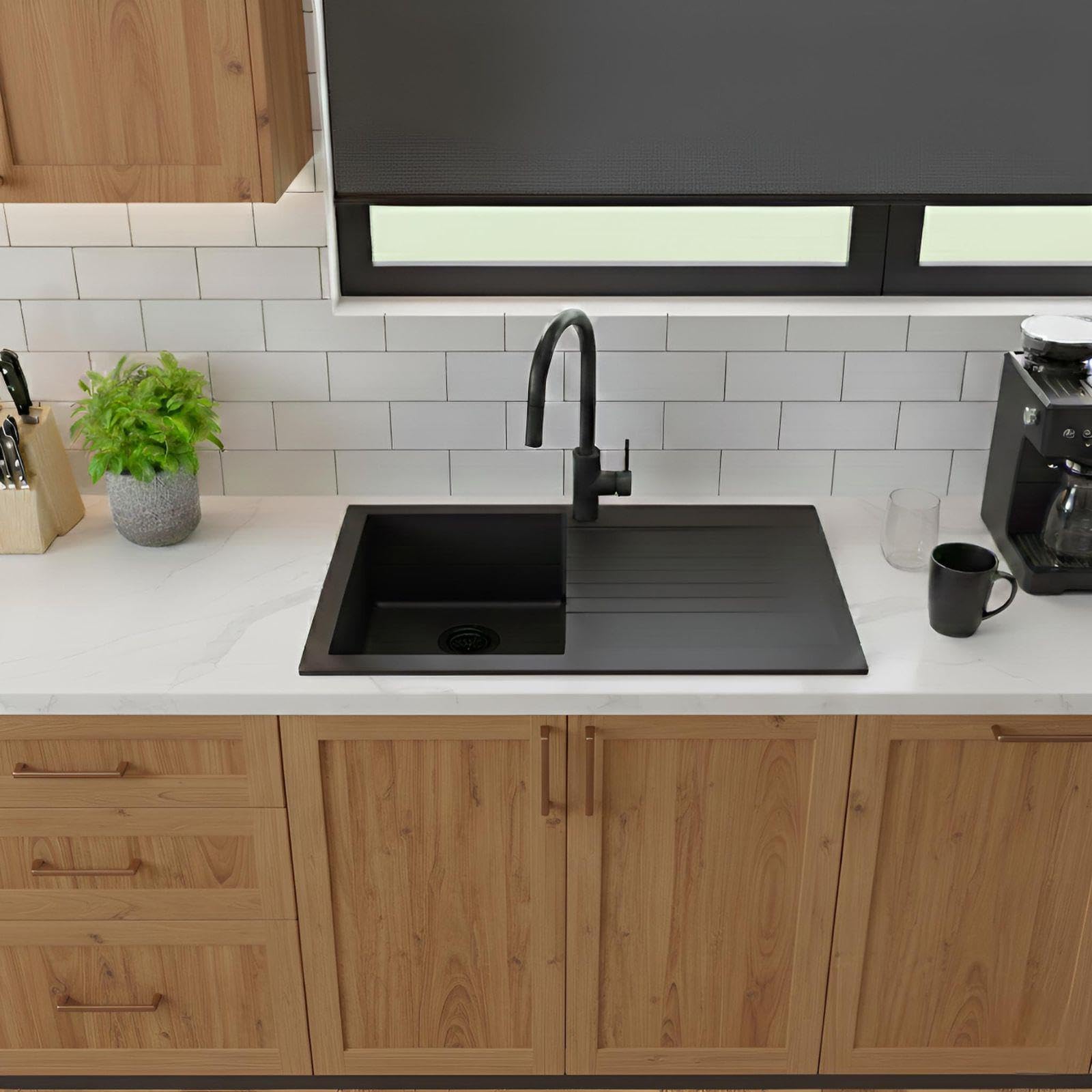 LD860BL Fregadero Negro 1 Seno con Escurridor Composite BIO