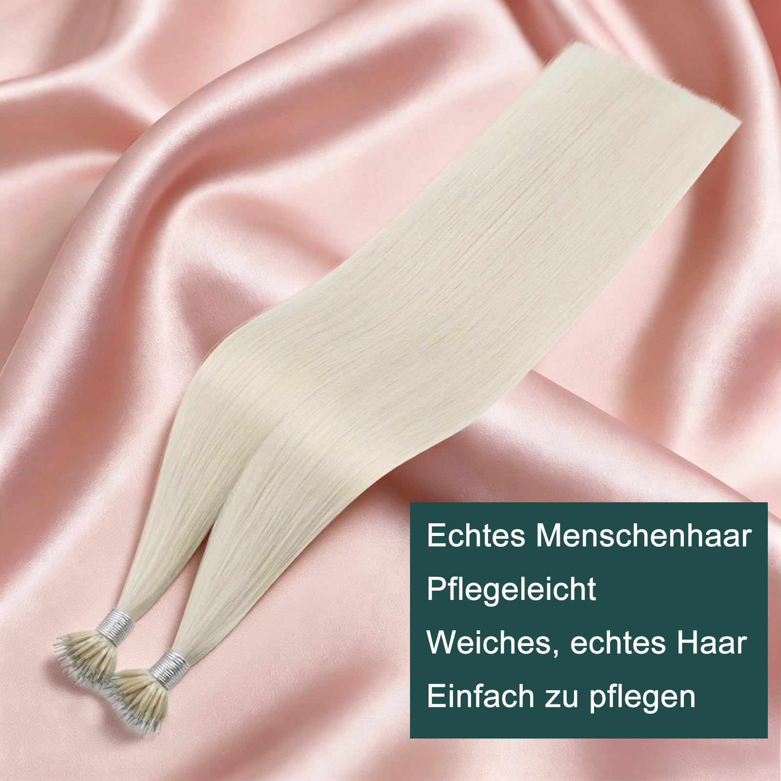 Easyouth Nanoring Extensions Echthaar Platinblond Extensions Nanoring Echthaar Blond Haarverlängerung Nanoring Extension Für Damen #1000 35 cm 50 g 50s