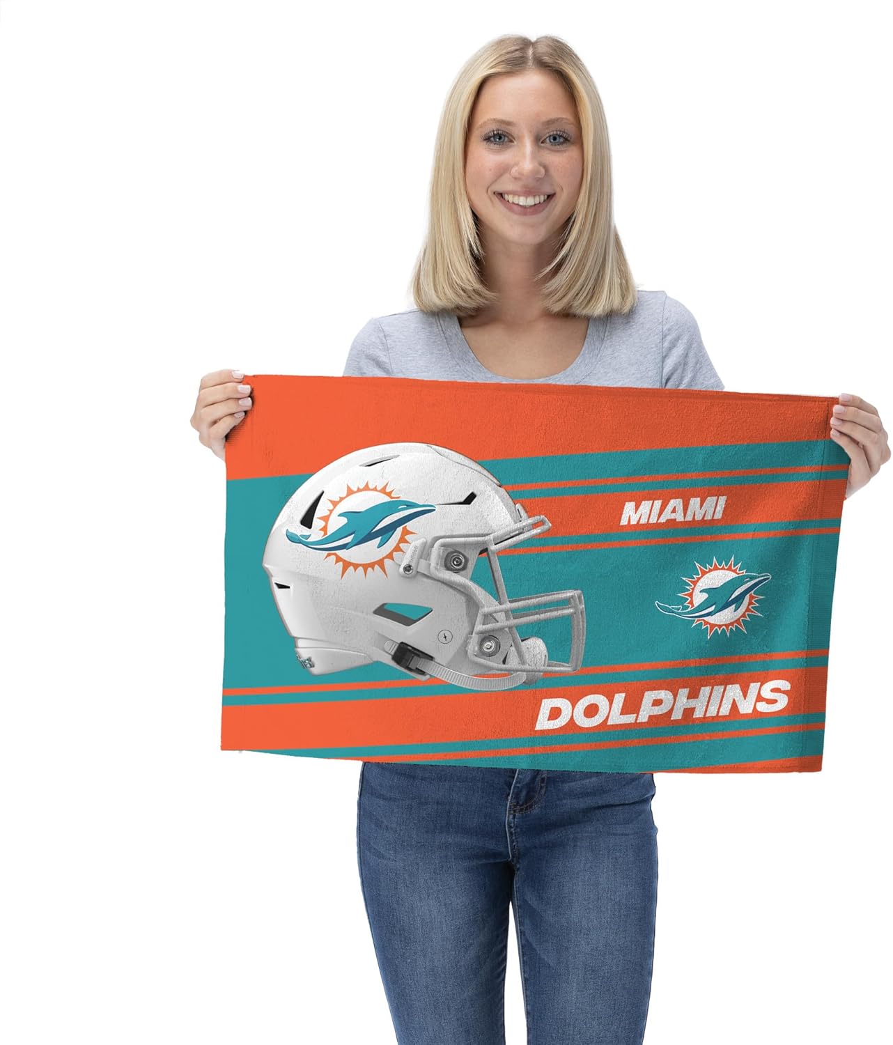 Northwest NFL Miami Dolphins 2-Pack Fan Towel Set, 16" x 25" Each, Swipe, Team Colors - Image 3