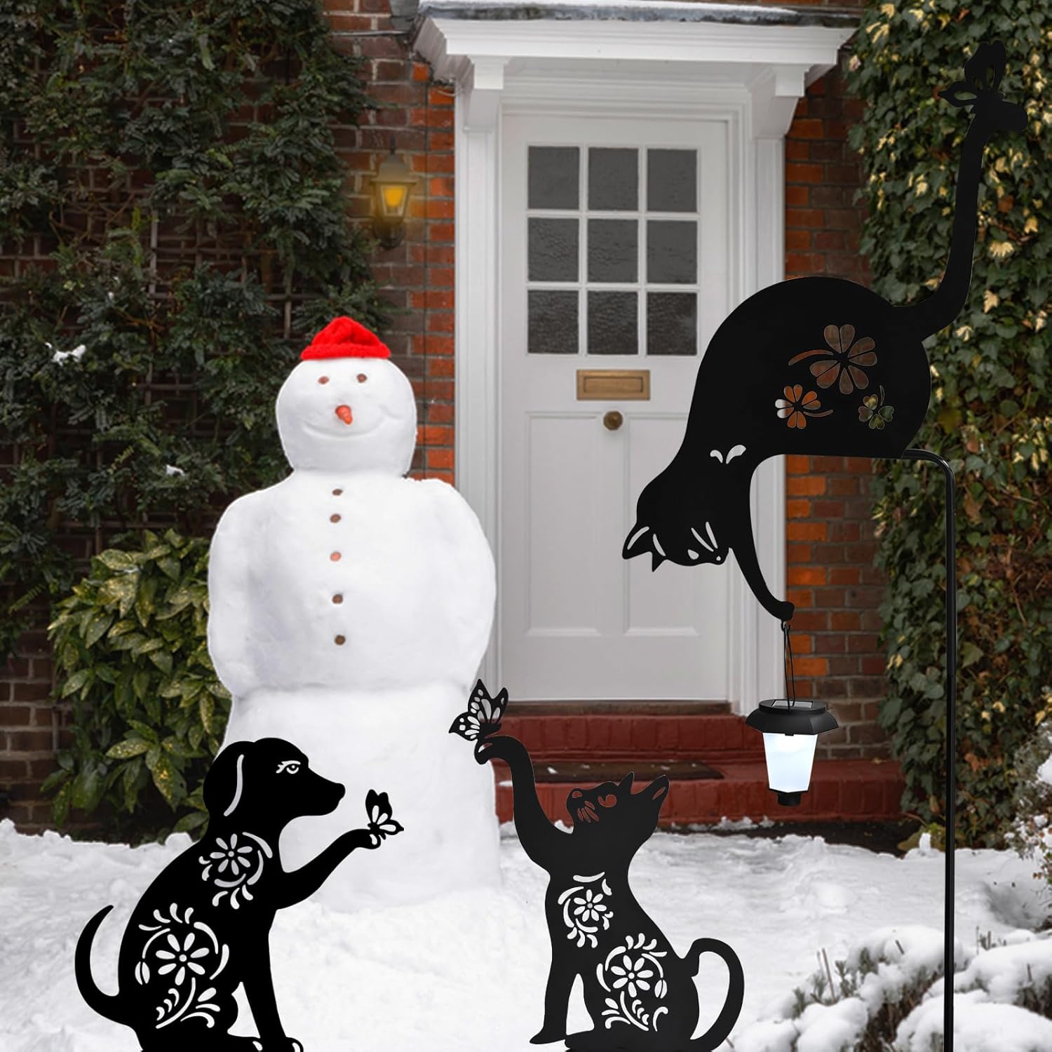 Cat Solar Lights Outdoor Garden Decoration, Solar Cat Garden Statue, Outdoor Metal Decorative Garden Stakes for Lawn Yard Pathway Patio Gardening Gifts - Image 6