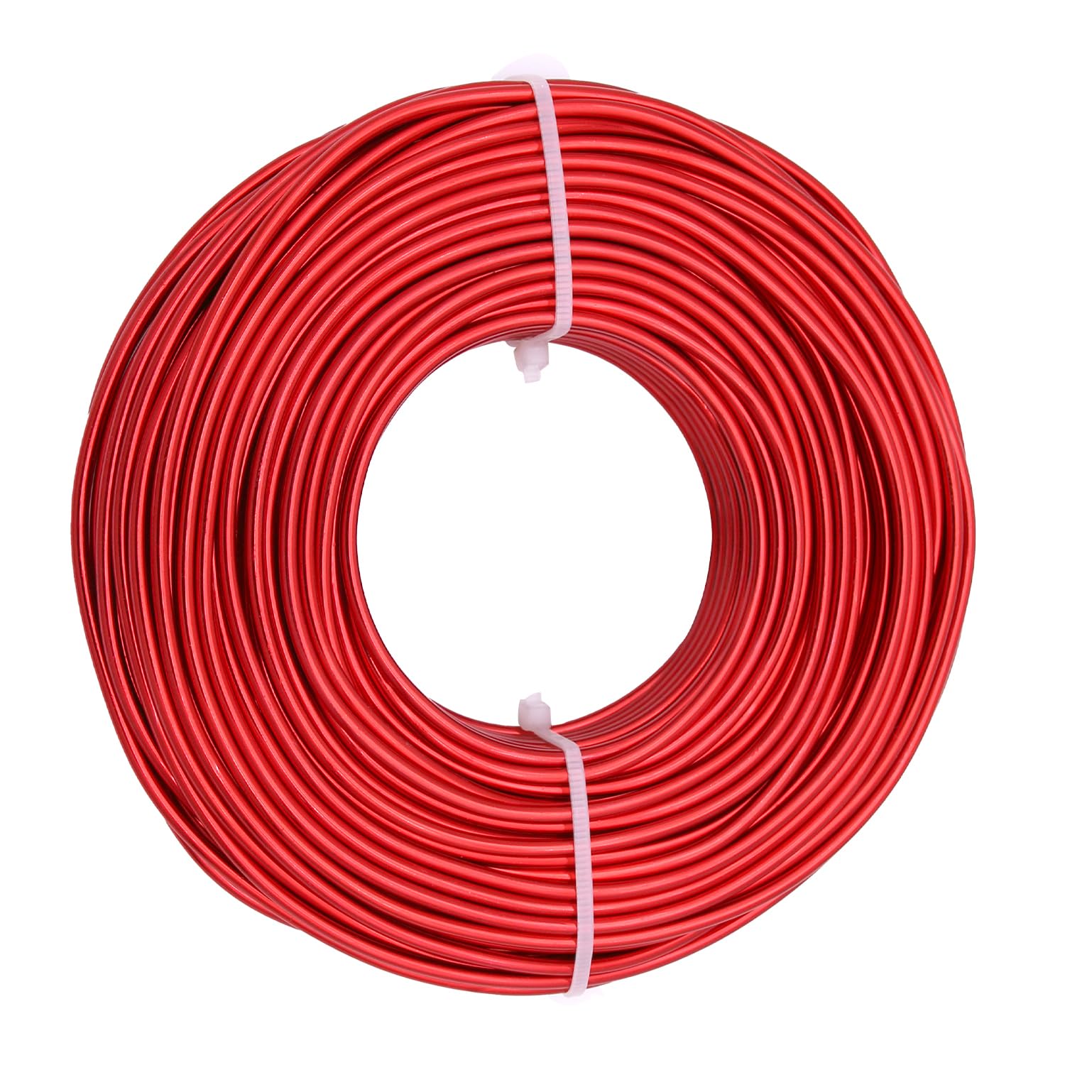 2mm (12 Gauge) Aluminium Craft Wire, 30M Bendable Metal Wire for Jewellery Making, Sculpting, Armature, Floral Design, and DIY Crafts (Red)