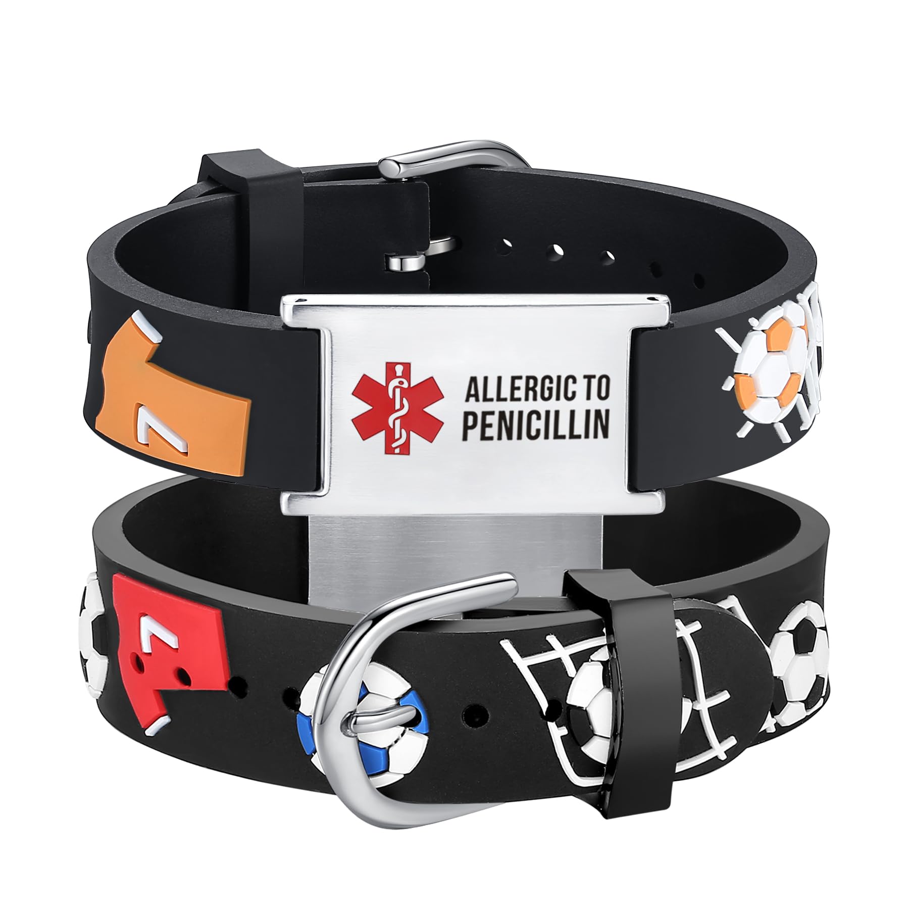 LinnaLove cartoon medical alert id bracelets Parents gift to Son, daughter, brother, sister