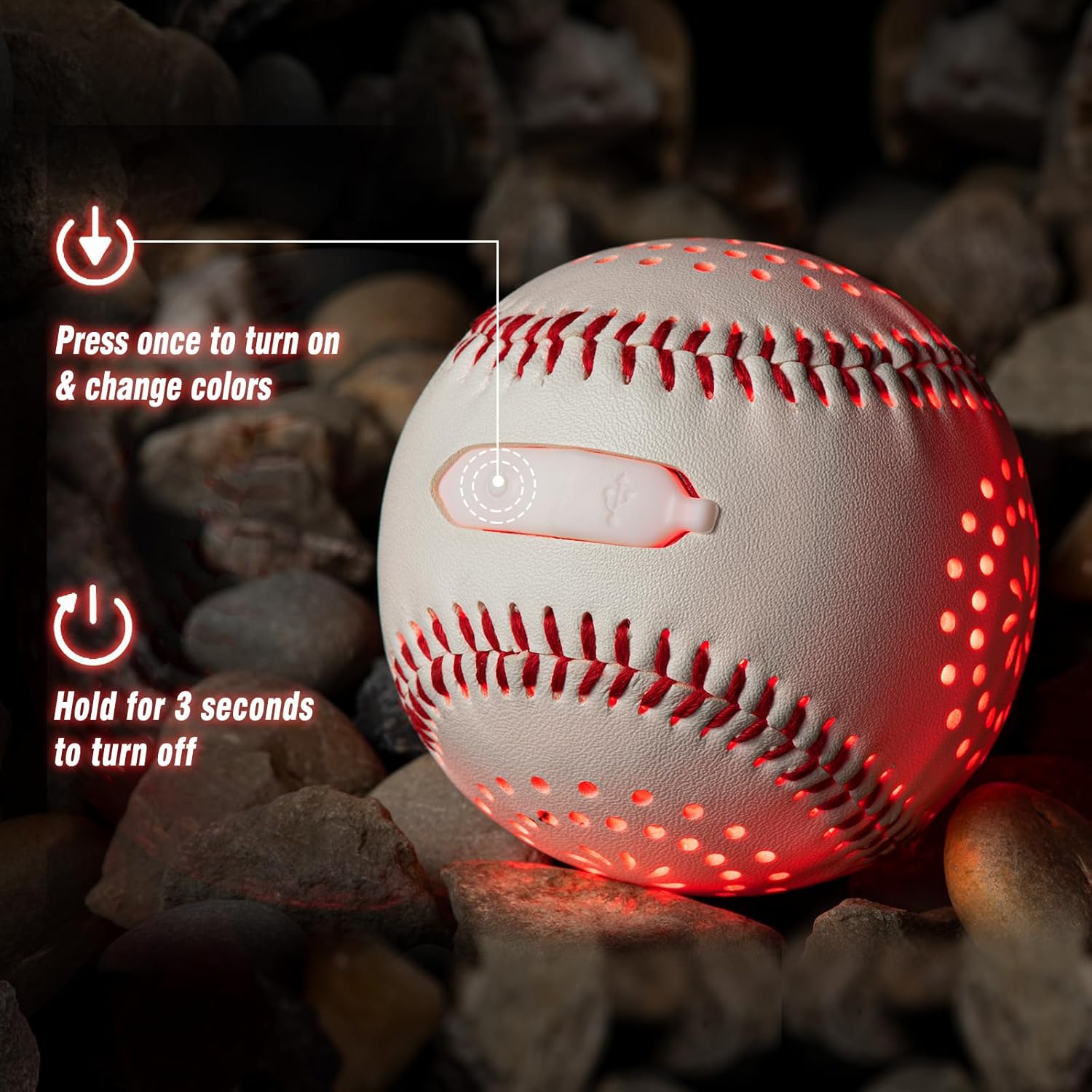 LED Rechargeable Baseball with 9 Lighting Modes Glow in The Dark Baseballs, Baseball Gifts for Boys 6 7 8 9 10 11 12 Years Old Sport Games for Kids Indoor Outdoor Toys for Kids