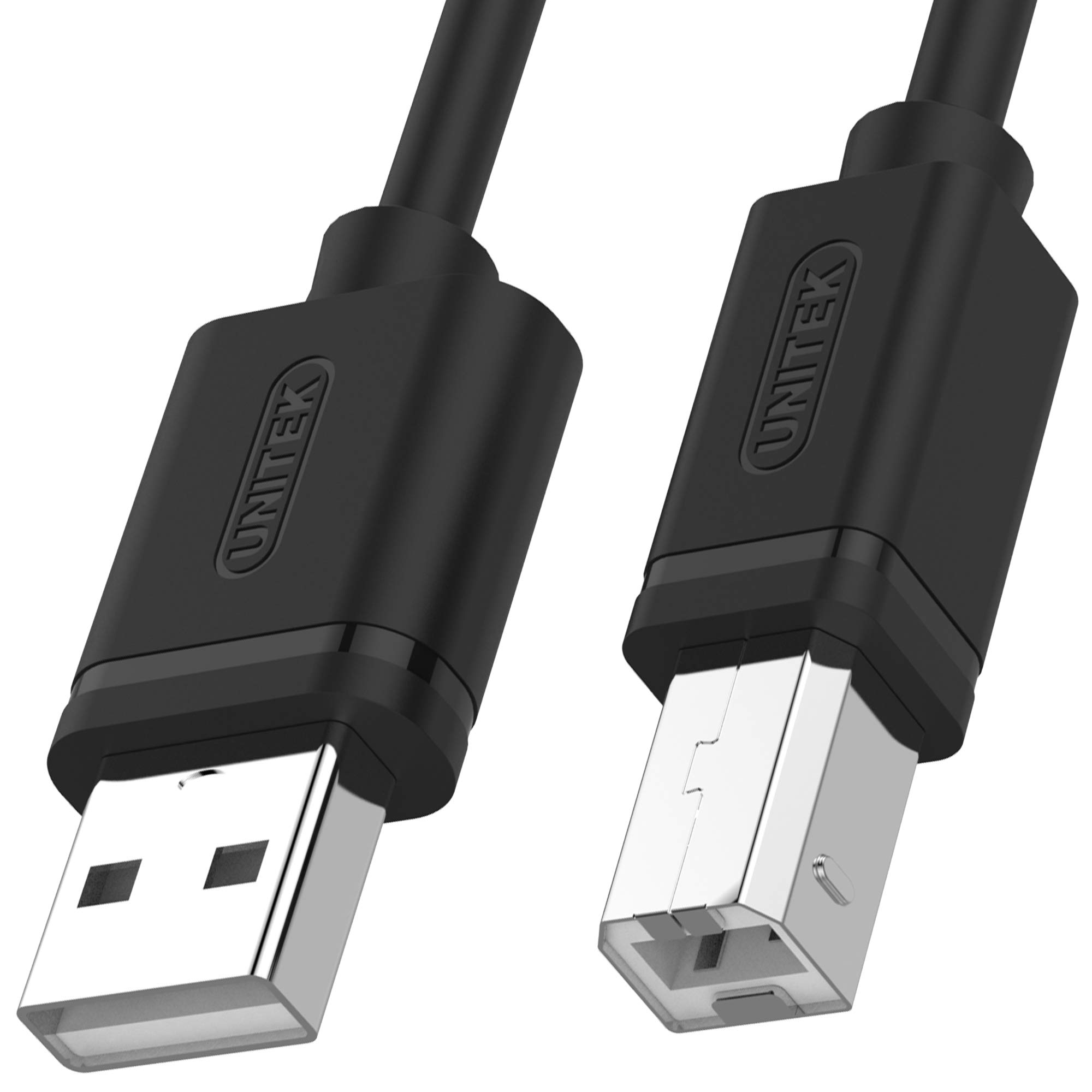 UNITEK Kablo USB A - USB B (erkek-erkek) I 2 metre, standart USb 2.0, PVC, 28AWG,%100 bakır, siyah I yazıcı/yazıcı kablosu için veri kablosu PC, Notebook ile uyumlu