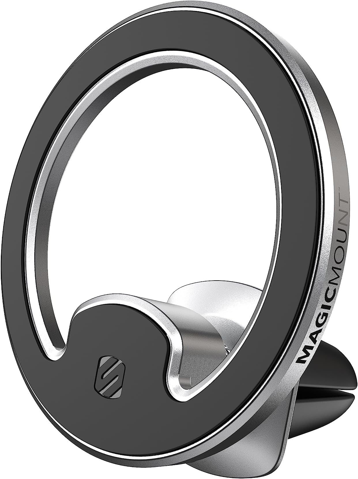 Scosche MagicMount MEMSV Elite2 Magnetic Phone Mount for MagSafe Mobile Devices, Car Vent Stand, 360° Adjustable Magnet Head, Cell Phone Holder Compatible w/iPhone 15/14/13/12 & MagSafe Case, Silver