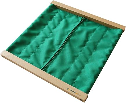 MONTESSORI OUTLET Montessori Practical Life Frames for Fine Motor Skills & Independence Development | Zipping Frame to Learn to Zip Clothes Ages 3-6
