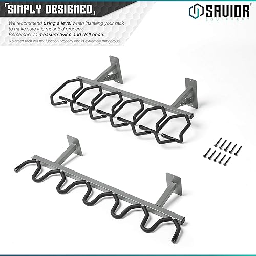 Miniatura 6 de Savior Equipment Estante para rifle de montaje en pared, escopeta táctica, carabina, arma de fuego, estante de almacenamiento para interiores, acero