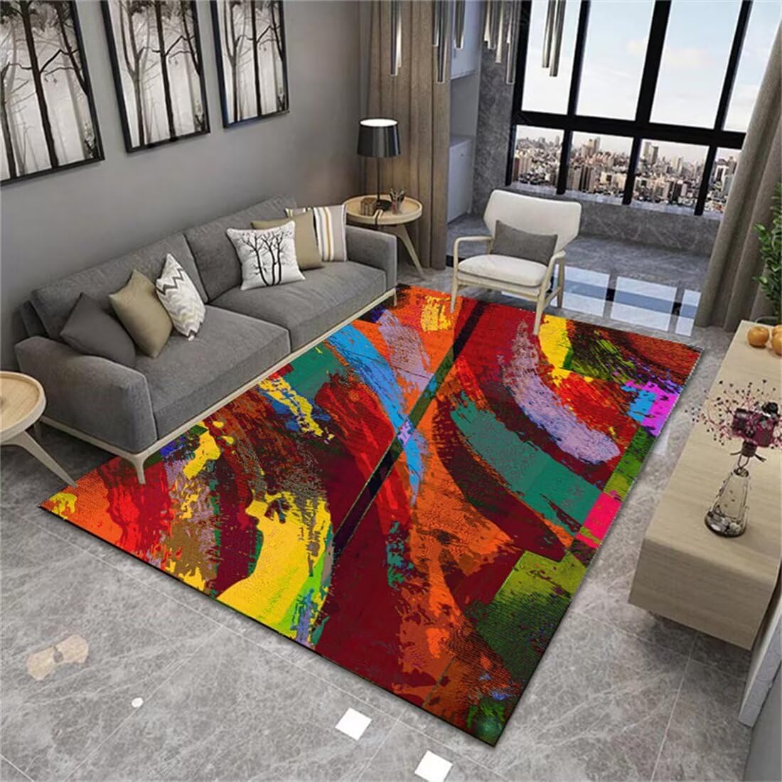 Tapis Cuisine Lavable antidérapant et grand tapis de jeu enfant coloré de 120X200CM