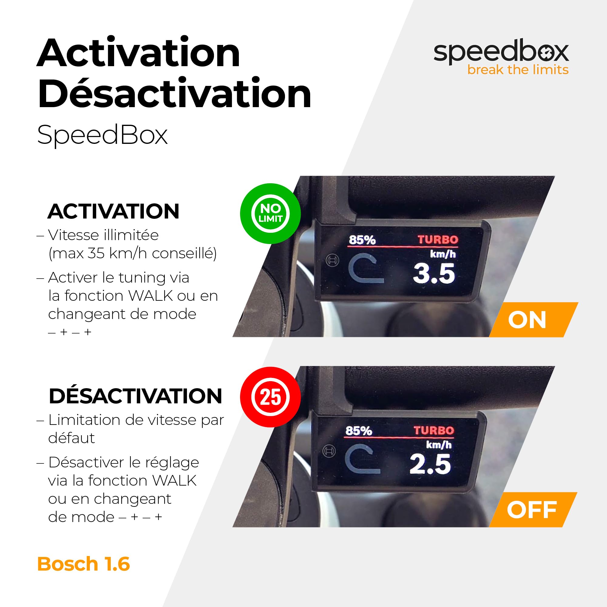 SpeedBox 1.6 Bluetooth Module de Performance E-Bike, Bosch | Vitesse d'assistance réglable, SpeedBox Connect, Bosch Performance Line CX Gen5 avec aimant de jante, Smart System