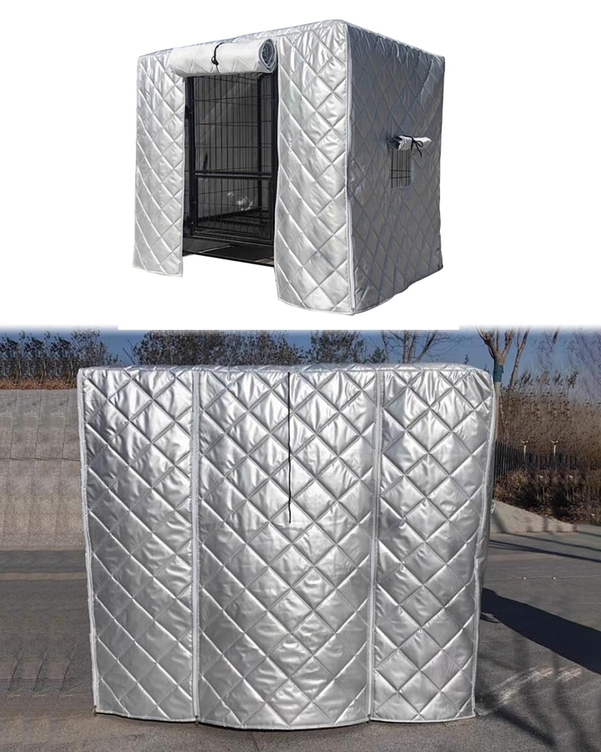 Pokrowiec na Skrzynię Personalizowany Ocieplany Pokrowiec na Klatkę dla Małego/Dużego Psa, Ciepły Pokrowiec na Klatkę dla Psa Lub Domek dla Kota(60x43x50cm (23.6x16.9x19.7in))