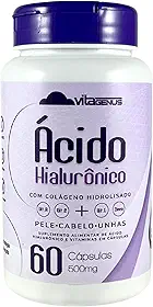 Ácido Hialurônico Colágeno Hidrolisado 60 Cápsulas Suplemento em Cápsulas VitaGenus