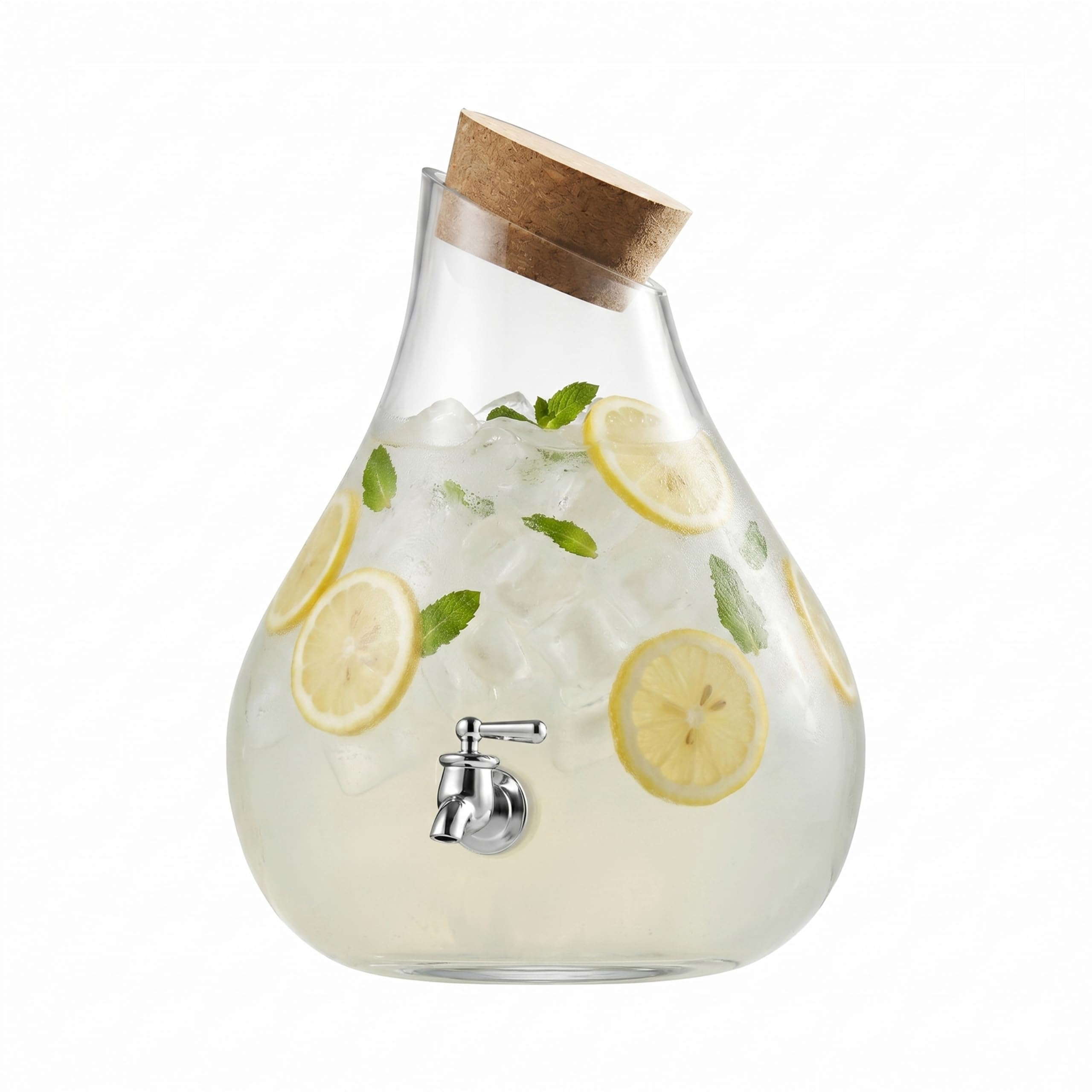 Style Setter Dispensador de bebidas frías de alta calidad con jarra de vidrio de capacidad de 2.5 galones, espiga acrílica a prueba de fugas en una hermosa caja de regalo, ideal para fiestas
